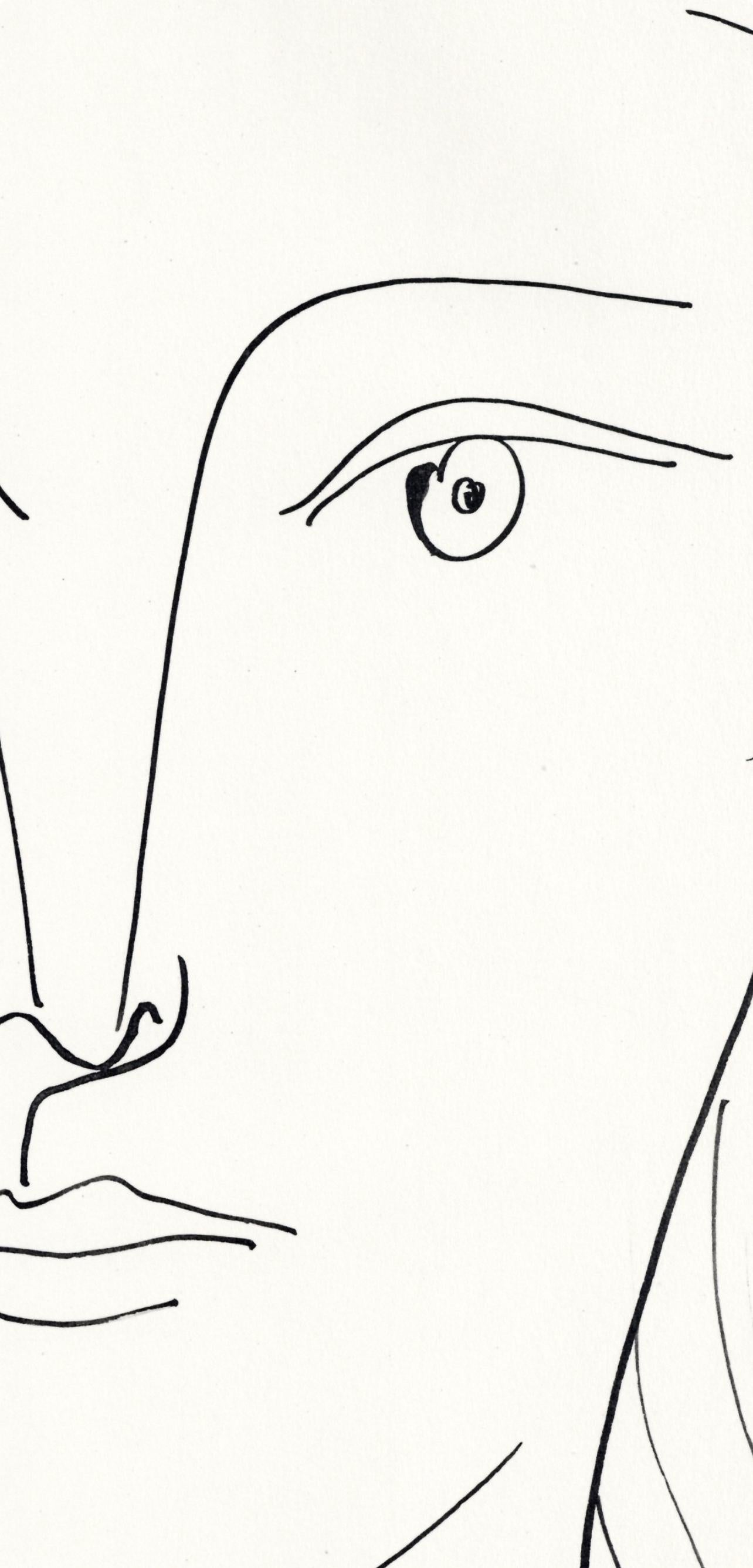 Pablo Picasso, Visage féminin, de face (Cramer No. 84), 40 dessins de Picasso en marge du Buffon, Limited Edition Lithograph