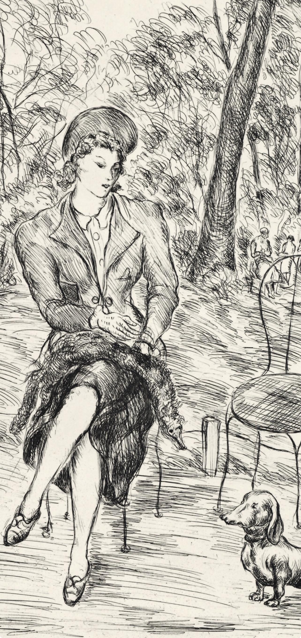 Luc-Albert Moreau, Jardins de Paris, A La gloire à Paris, Limited Edition Etching