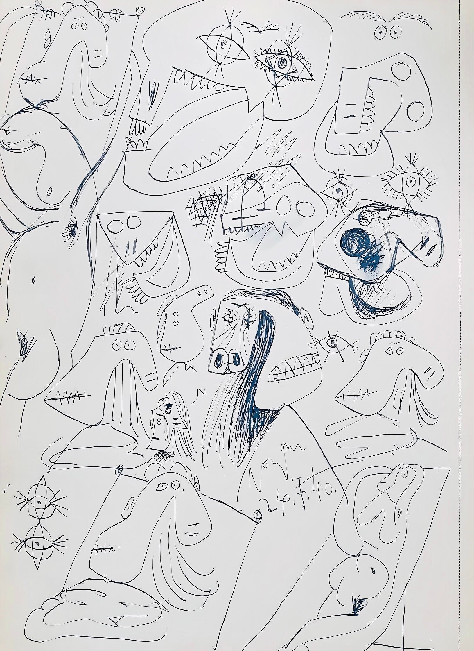 Pablo Picasso, Composition, Carnet de dessins de Picasso, Cahiers d’Art, Limited Edition Lithograph
