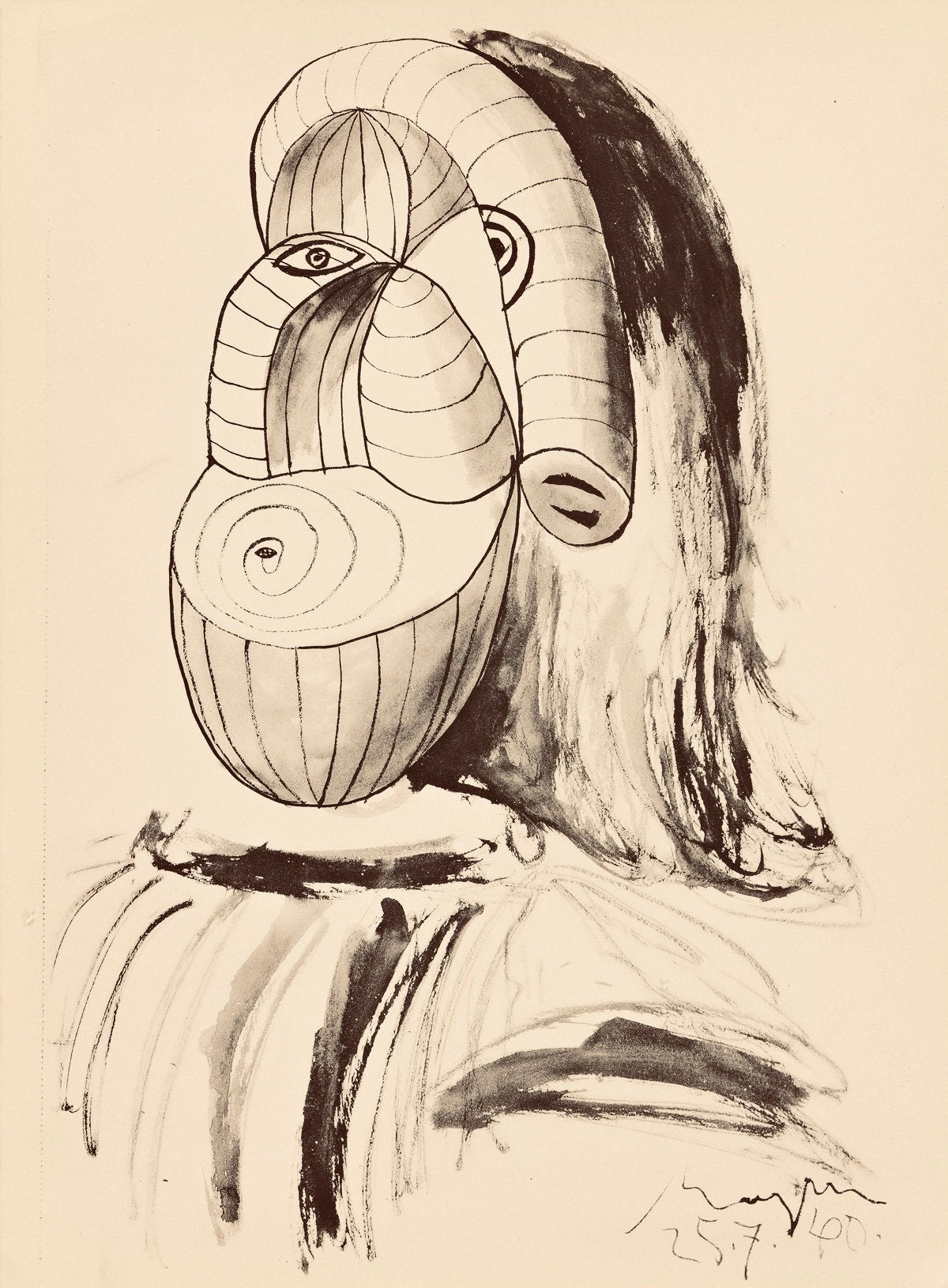 Pablo Picasso, Composition, Carnet de dessins de Picasso, Cahiers d’Art, Limited Edition Lithograph