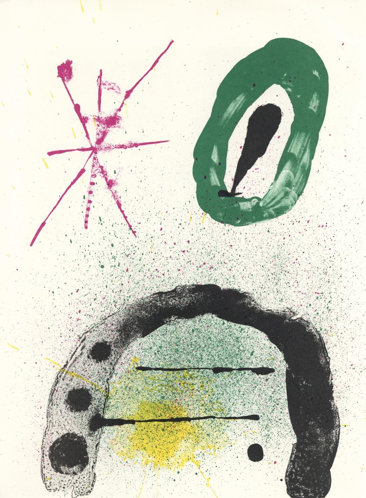 Joan Miró, Composition (Cramer 83; Mourlot 340-347), Derrière le miroir, Limited Edition Lithograph
