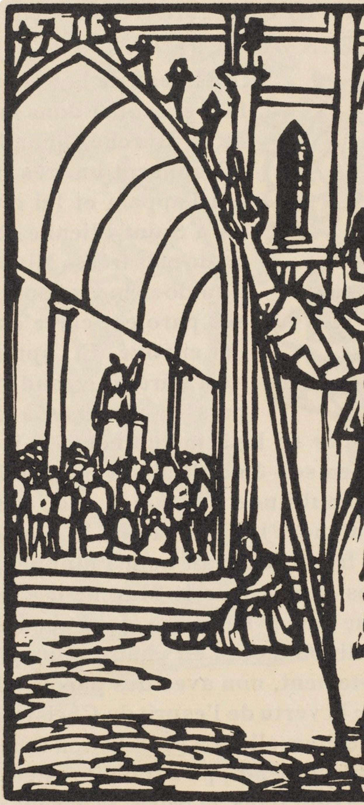 Émile Bernard, Composition (Morane, No. 100), Les Petites Fleurs de St. Françoise, Limited Edition Woodcut