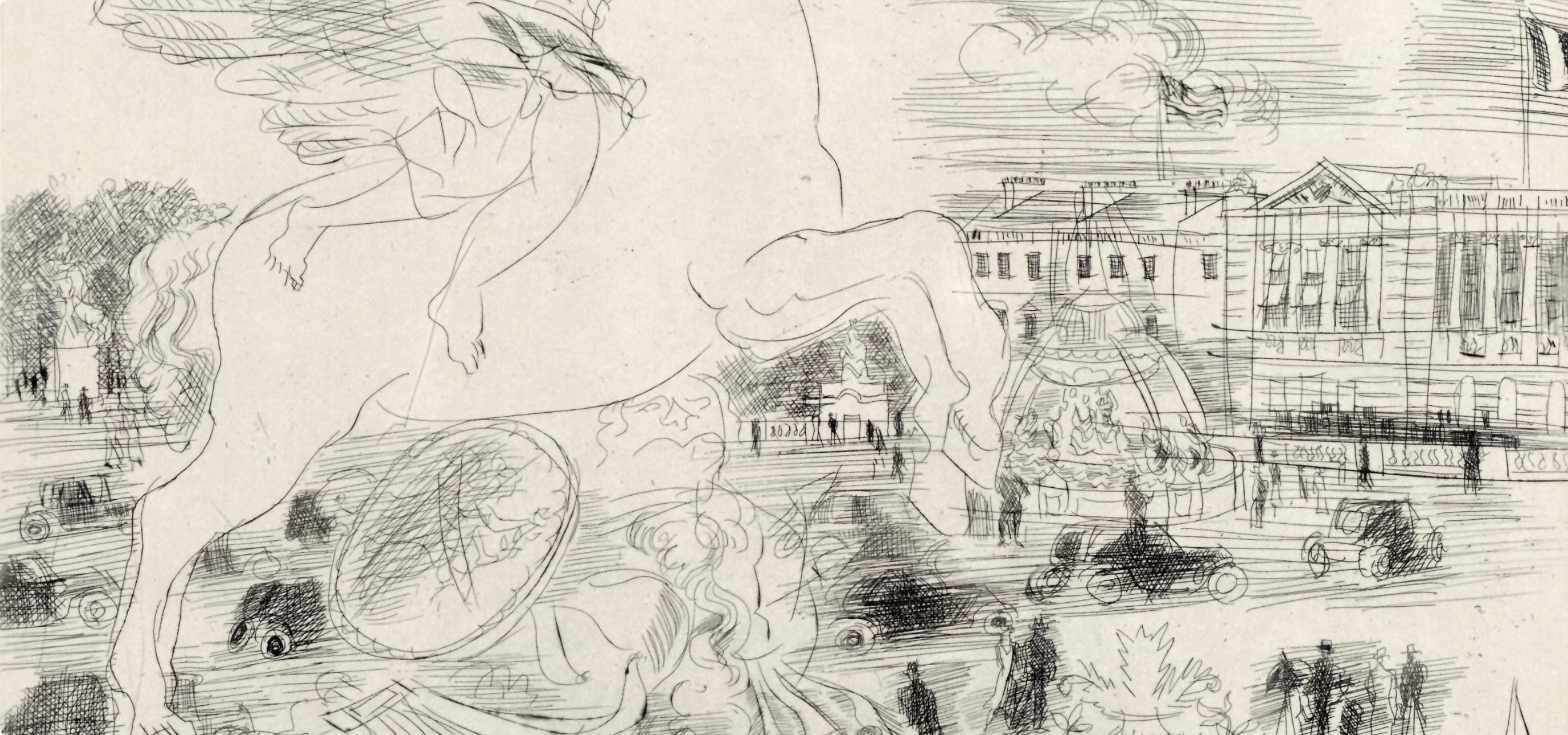 Raoul Dufy, Les Champs-Élysées, Place de la Concorde, A La gloire à Paris, Limited Edition Etching