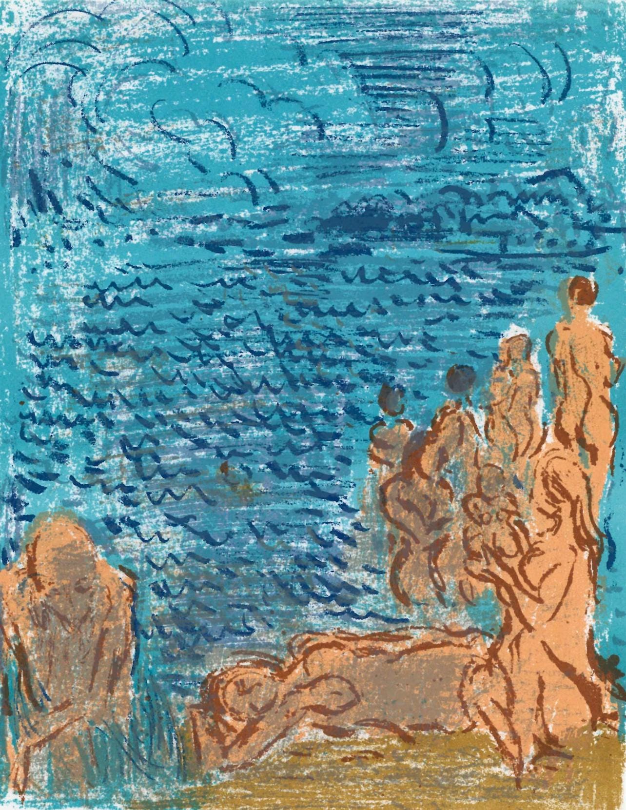 André Cottavoz, Composition, L'Odyssée, Limited Edition Lithograph