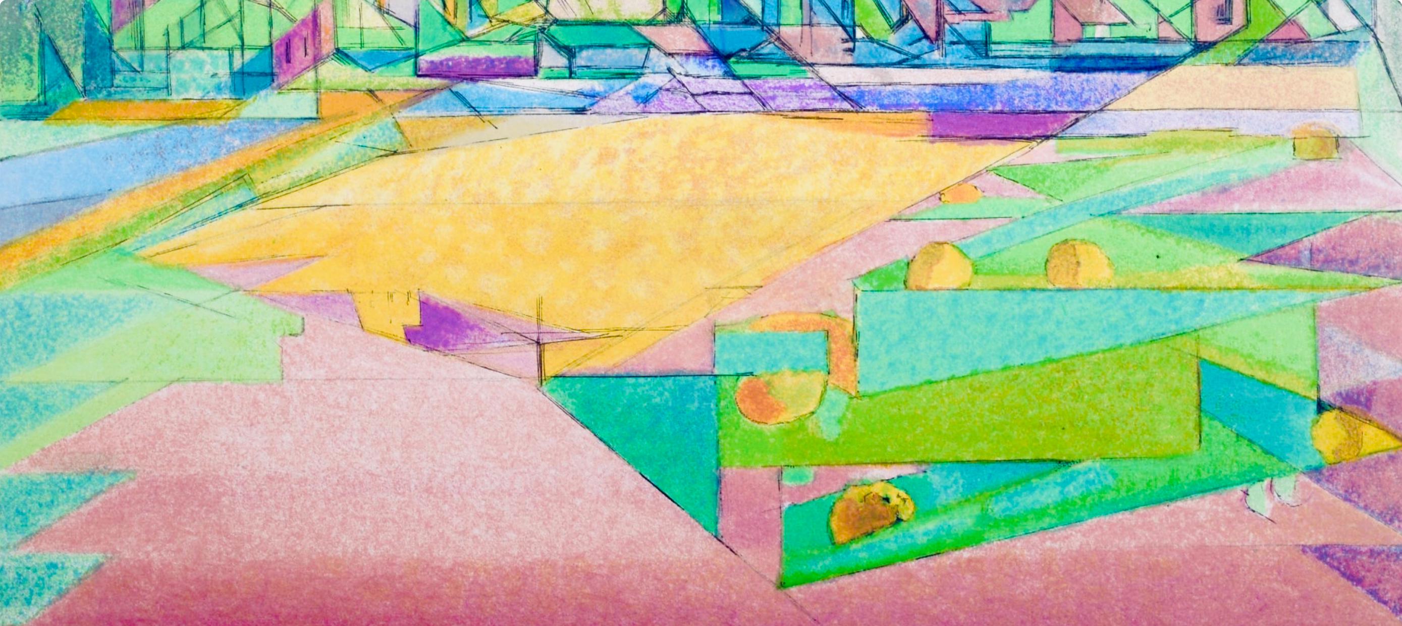 Jacques Villon, Composition (Ginestet/Pouillon 65-72), Jacques Villon, Huit lithographies, Limited Edition Lithograph