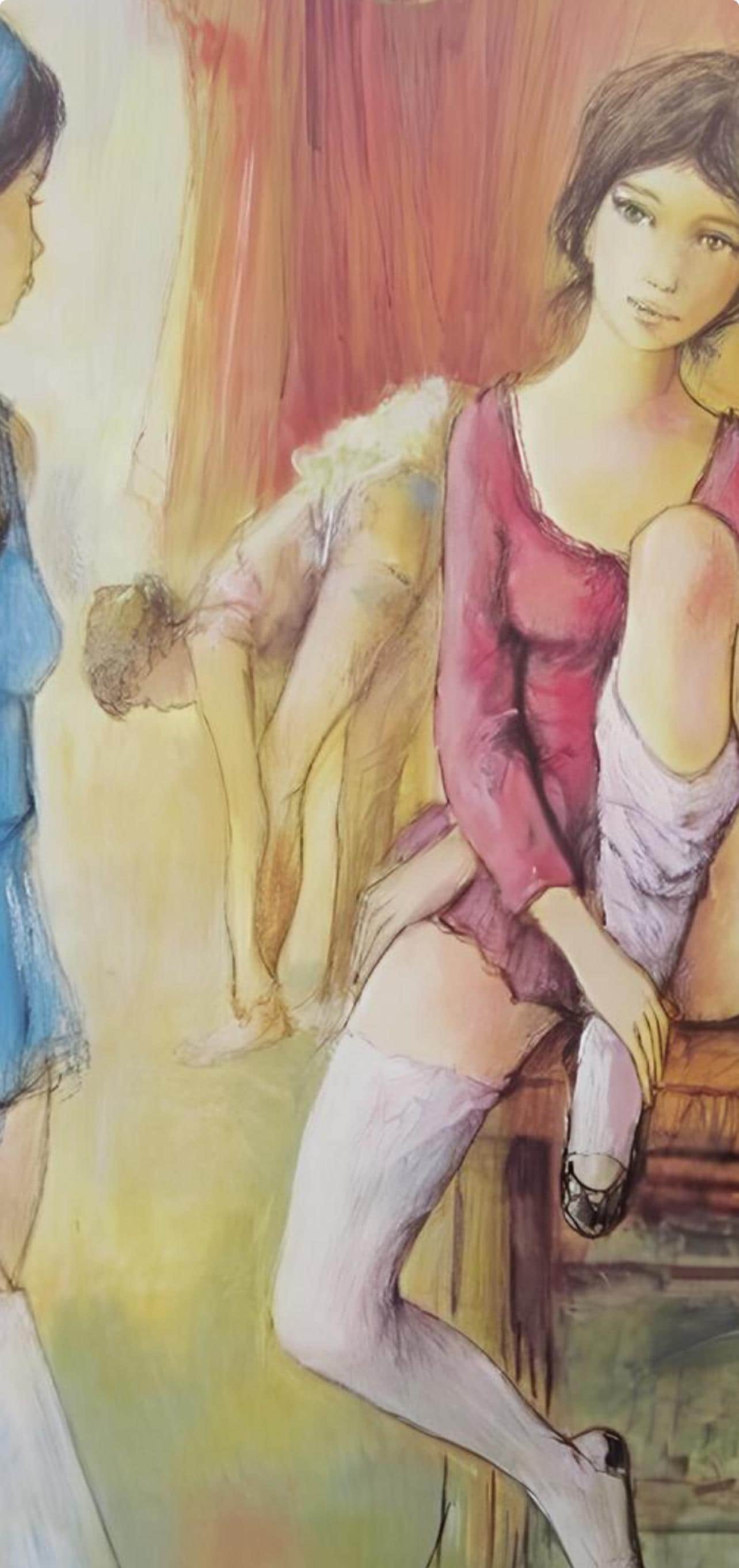 Jacques Lalande, Après de la danse, Original Edition Offset Lithograph