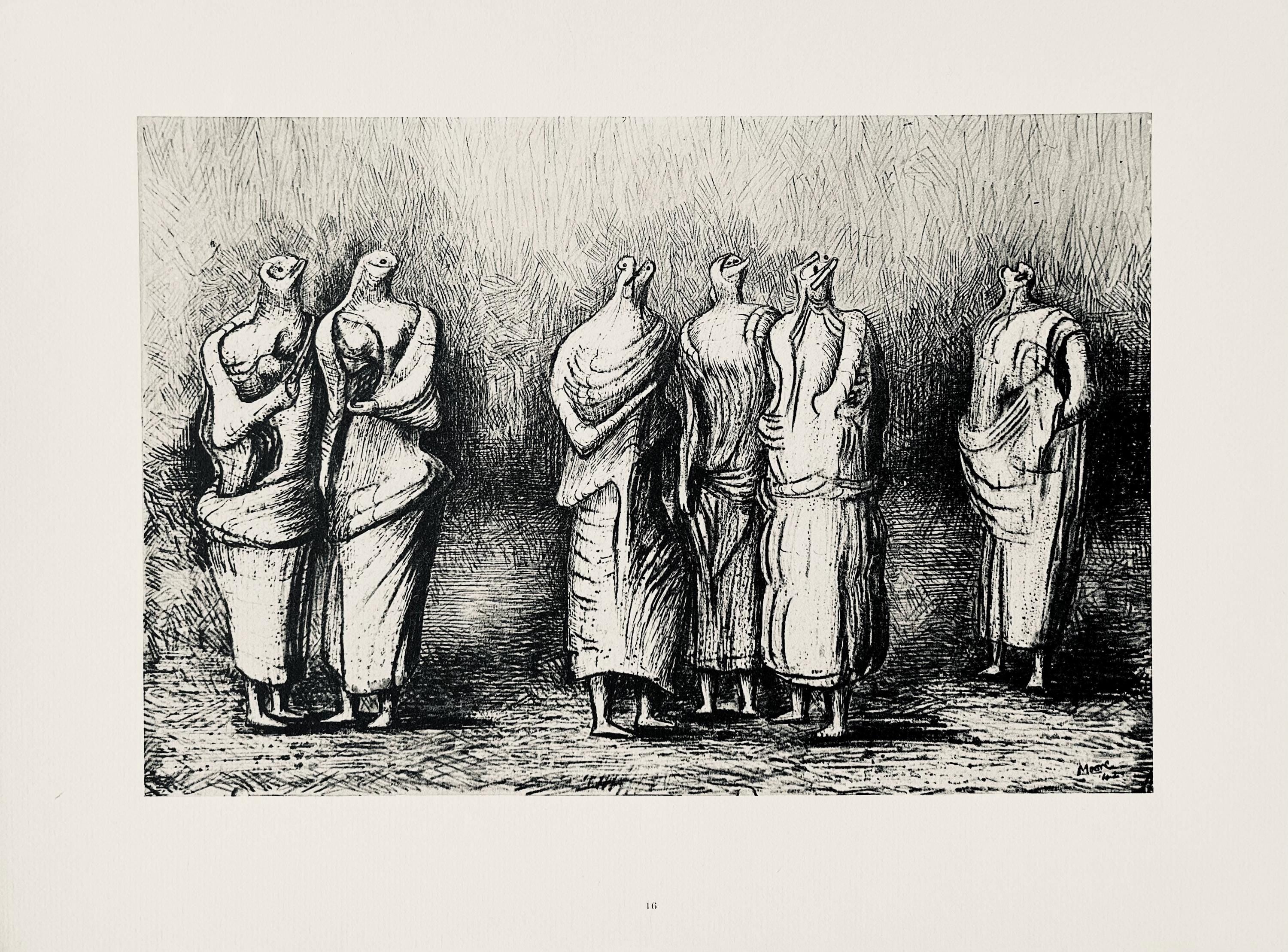 Henry Moore, Group of Draped Standing Figures, The Drawings of Henry Moore, Limited Edition Lithograph