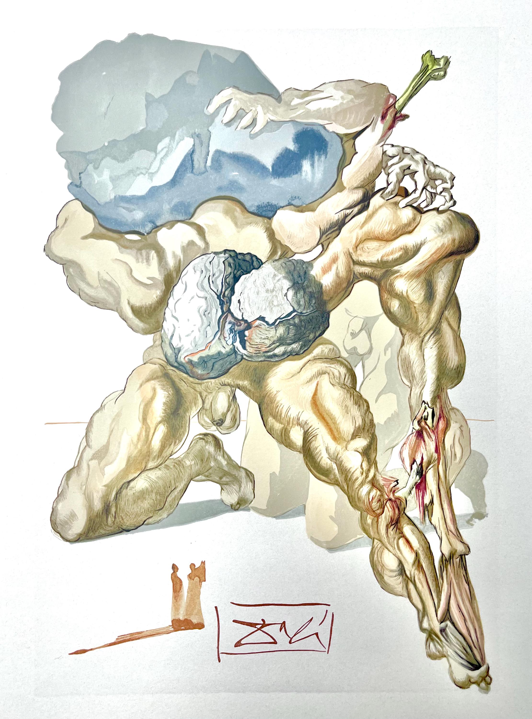 Salvador Dali, Hölle VII (Field 189-200; Michler/Löpsinger 1039-1138), Die Göttliche Komödie, Signed, Limited Edition Woodcut