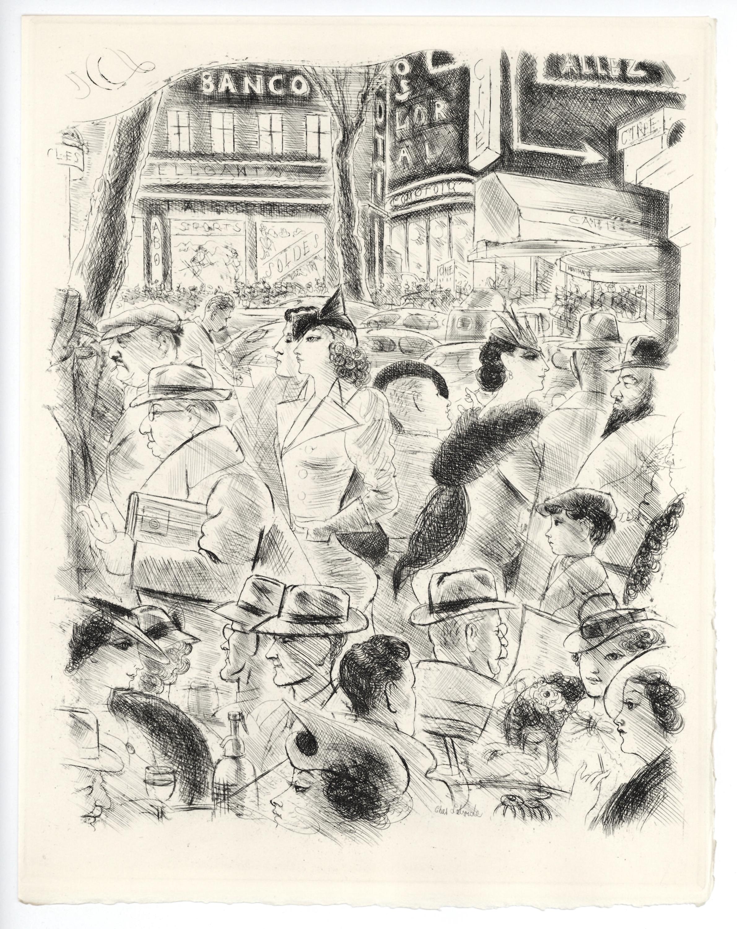 Chas Laborde, Les Boulevards, A La gloire à Paris, Limited Edition Etching