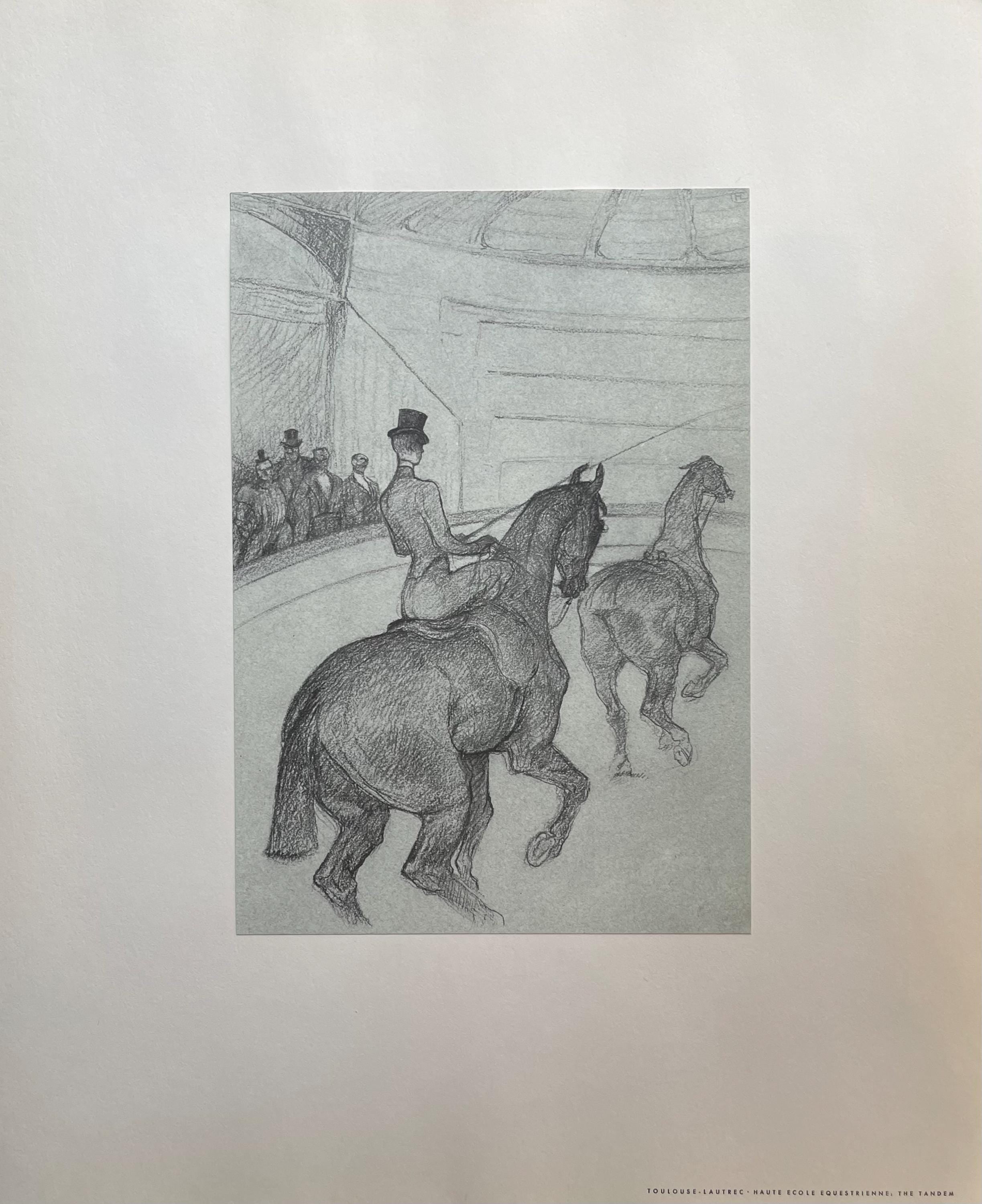 Henri de Toulouse-Lautrec, Haute École Equestrienne: The Tandem, Henri de Toulouse-Lautrec, At the Circus, Limited Edition Lithograph