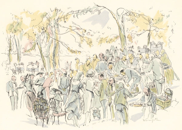 Léonard Tsugouharu Foujita (藤田 嗣治), Garden Party, Vins, Fleurs et Flammes, Limited Edition Lithograph