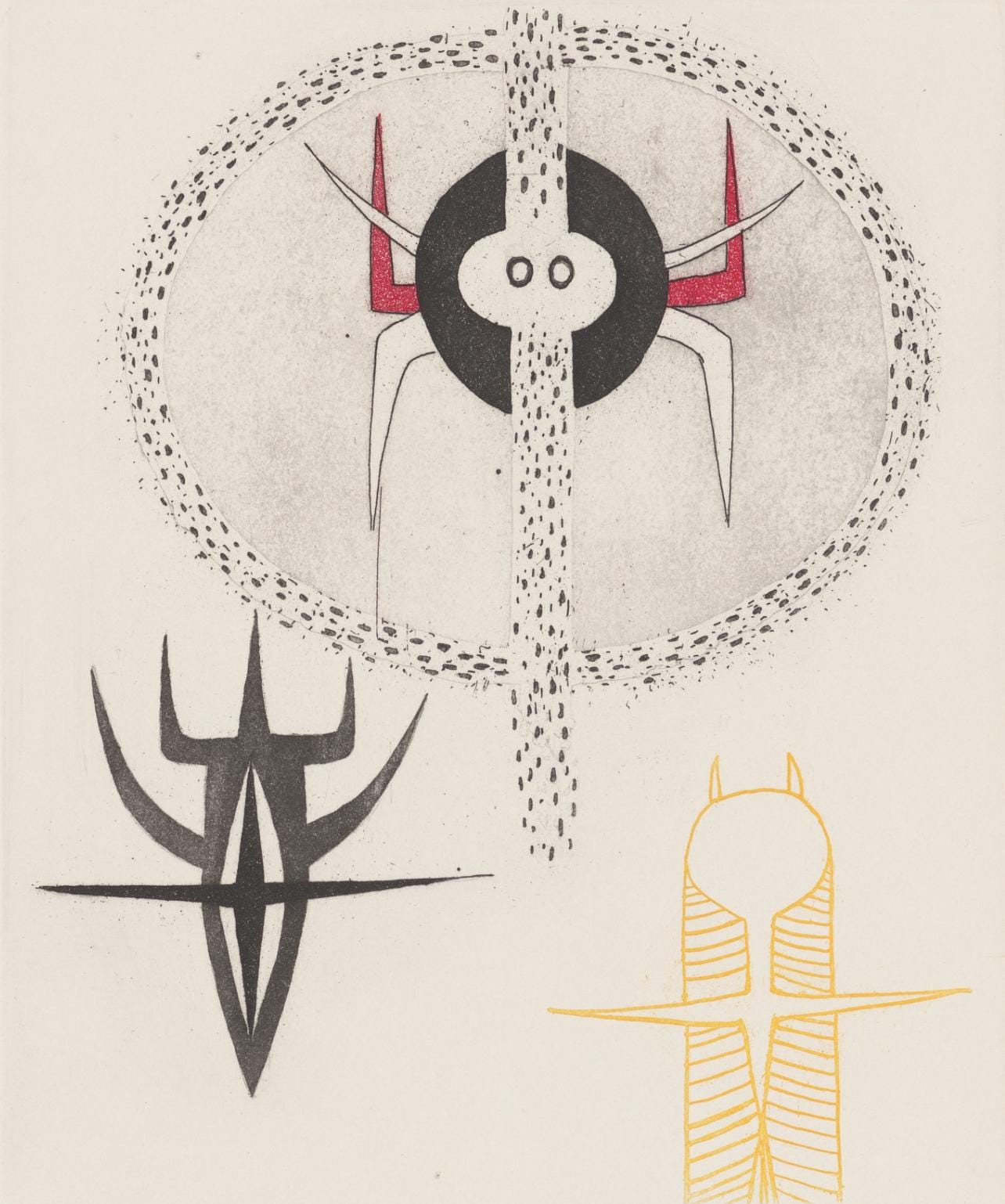 Wifredo Lam 林飛龍, Composition, Feuilles éparses, Limited Edition Etching