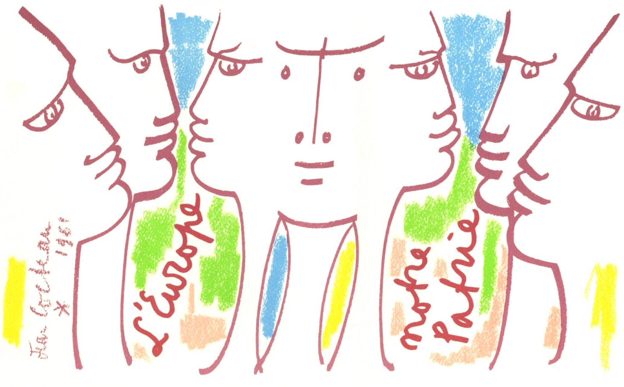 Jean Cocteau, Composition, Nous croyons en l'Europe, Limited Edition Silkscreen