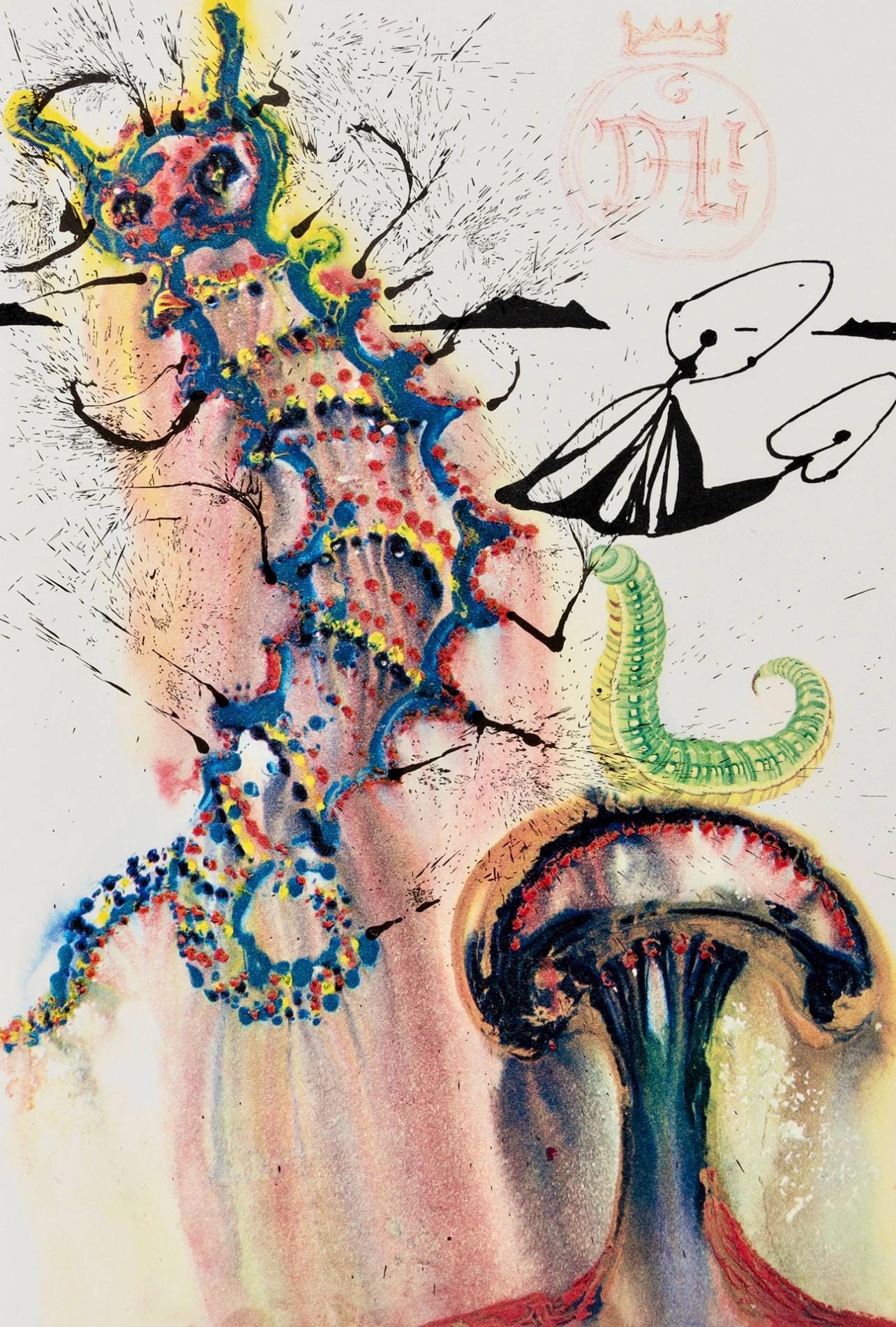 Salvador Dalí, Composition (Field 69-5, A-M), Alice's Adventures in Wonderland, Limited Edition Héliogravure