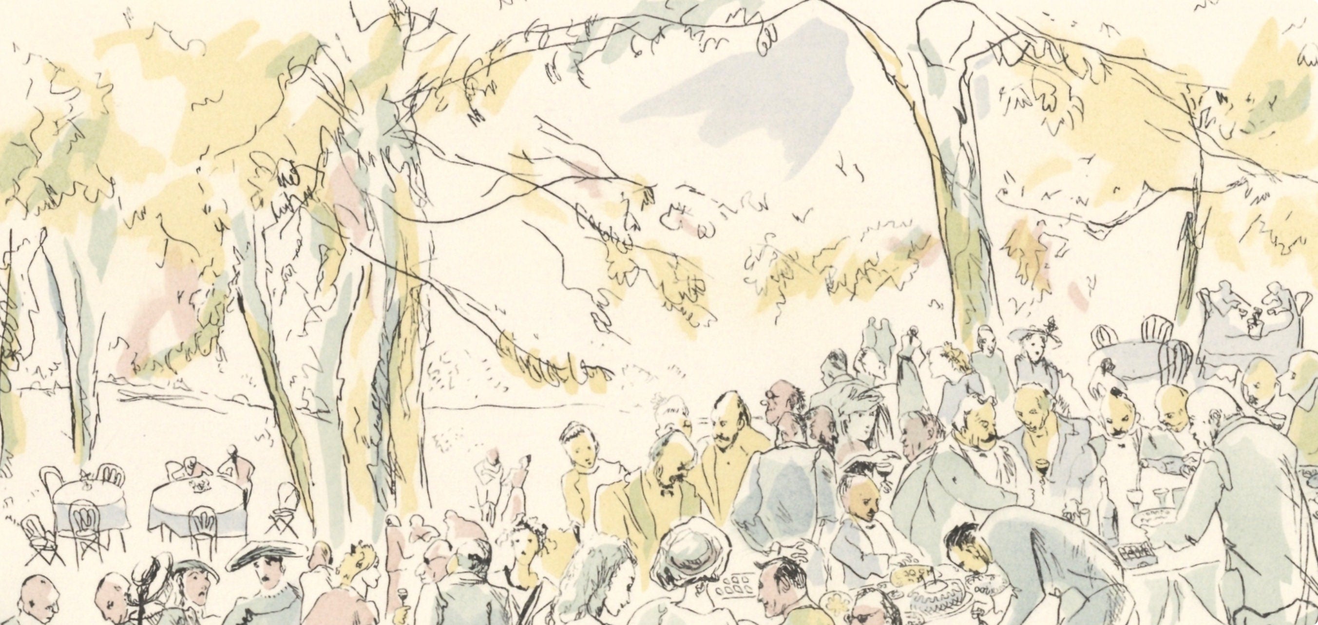 Léonard Tsugouharu Foujita (藤田 嗣治), Garden Party, Vins, Fleurs et Flammes, Limited Edition Lithograph