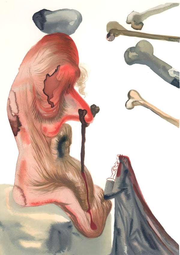 Salvador Dali, The Flatterer (Michler/Löpsinger 1039-1138; Field 189-200), La Divine Comédie, Limited Edition Woodcut