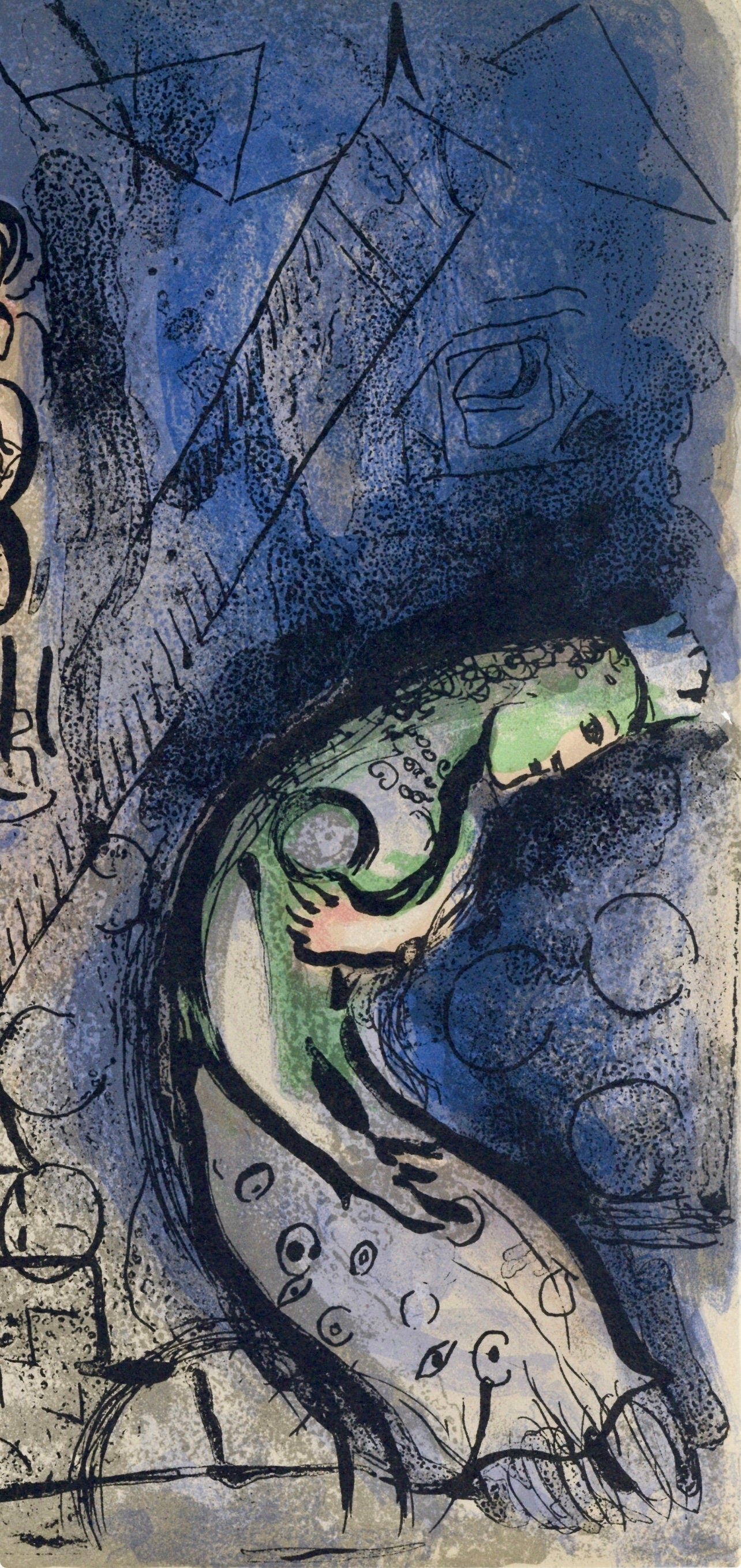 Marc Chagall, Ahaseurus (Mourlot 117-46; Cramer 25), Drawings from the Bible by Marc Chagall, Verve: Revue, Limited Edition Lithograph