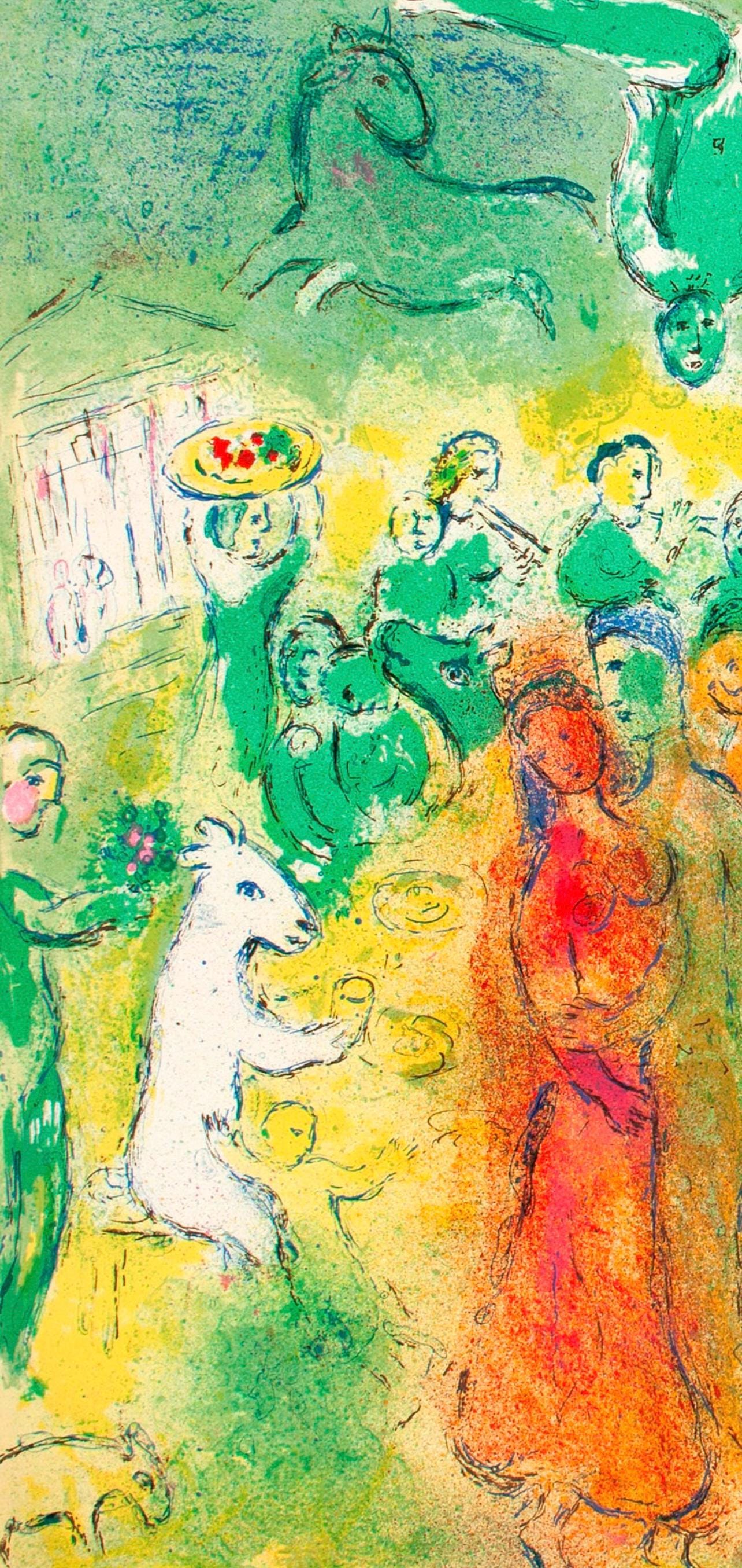 Marc Chagall, Festin nuptial dans la grotte des nymphes, Daphnis et Chloé, Limited Edition Héliogravure