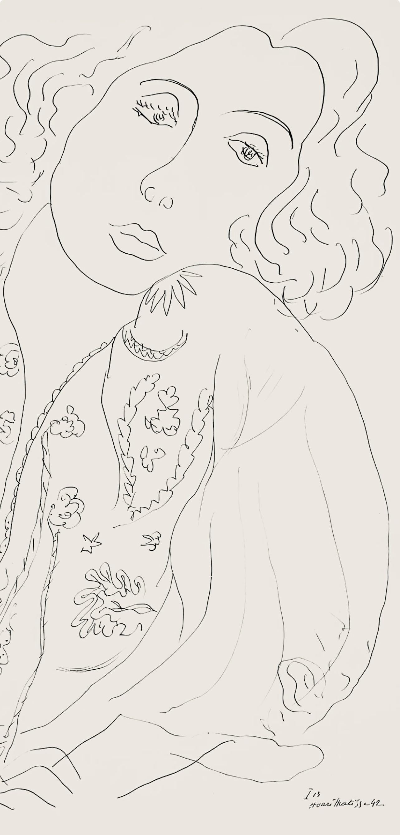 Henri Matisse, Série I, var. 13 (Duthuit 9), Henri Matisse, Dessins, Thèmes et variations, Limited Edition Lithograph