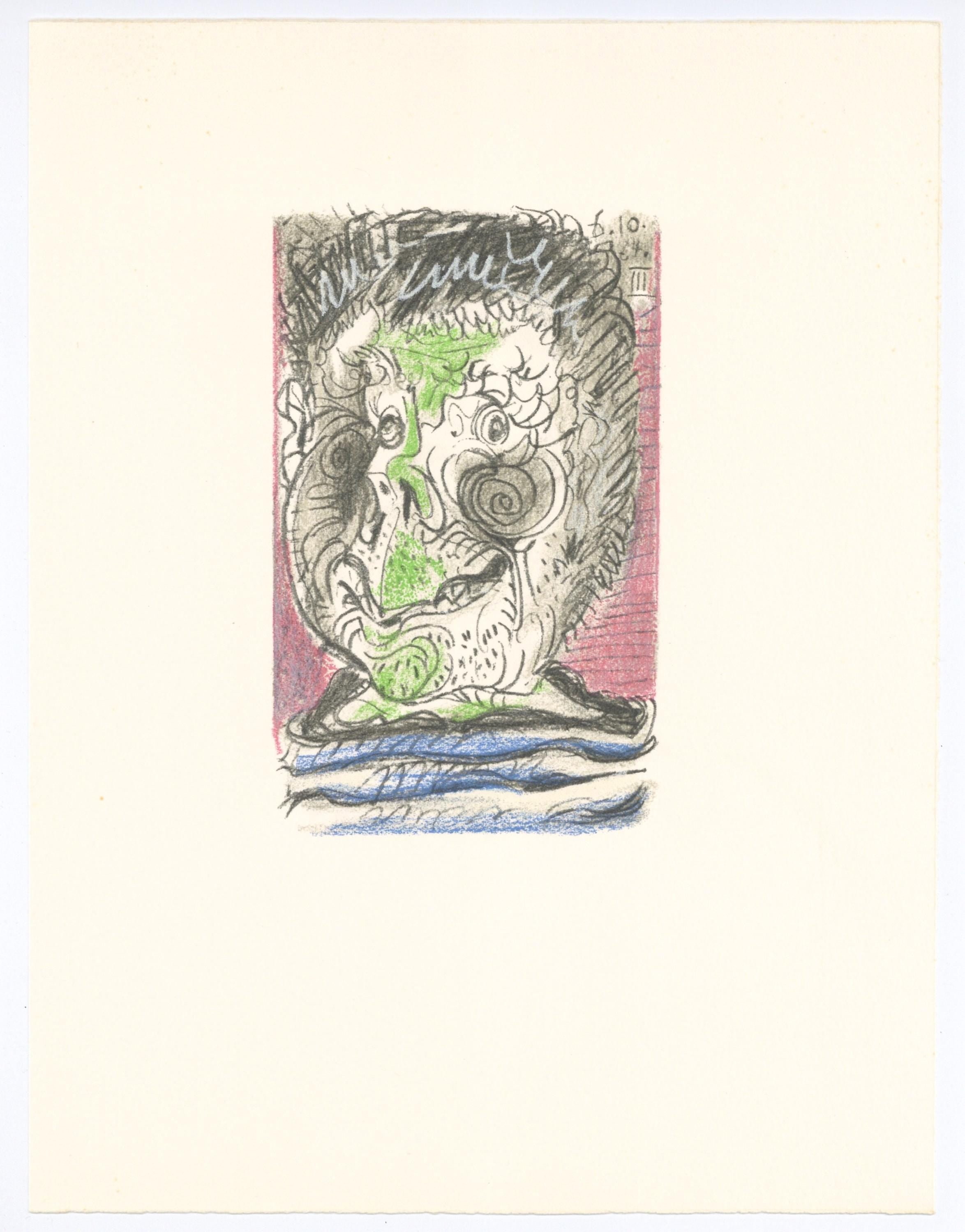 Pablo Picasso, Composition, Le Goût du Bonheur (Cramer 148; Bloch 2013), Limited Edition Mixed Media Lithograph