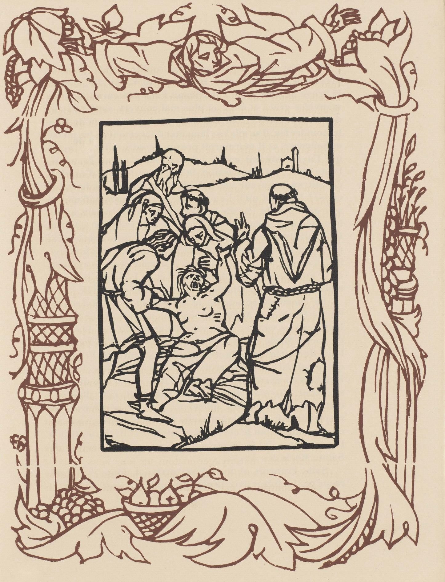 Émile Bernard, Composition (Morane, No. 100), Les Petites Fleurs de St. Françoise, Limited Edition Woodcut