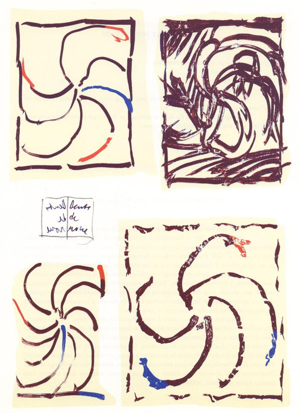 Pierre Alechinsky, Composition, Derrière le miroir, Limited Edition Lithograph