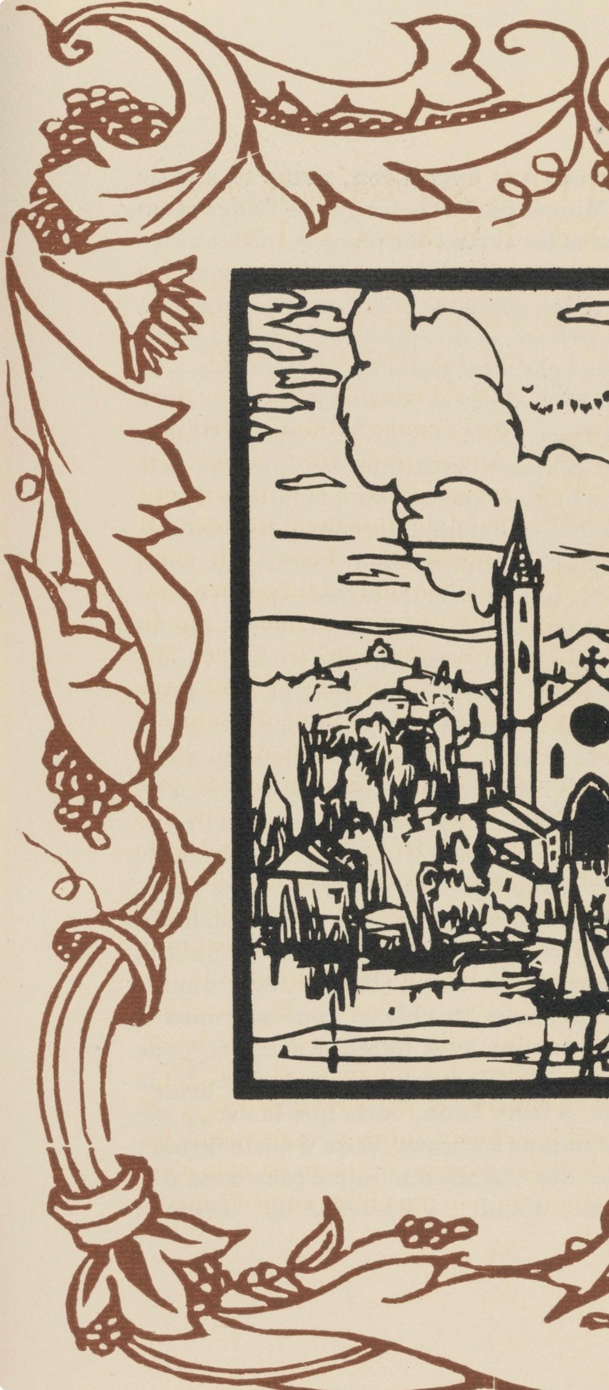 Émile Bernard, Composition (Morane, No. 100), Les Petites Fleurs de St. Françoise, Limited Edition Woodcut