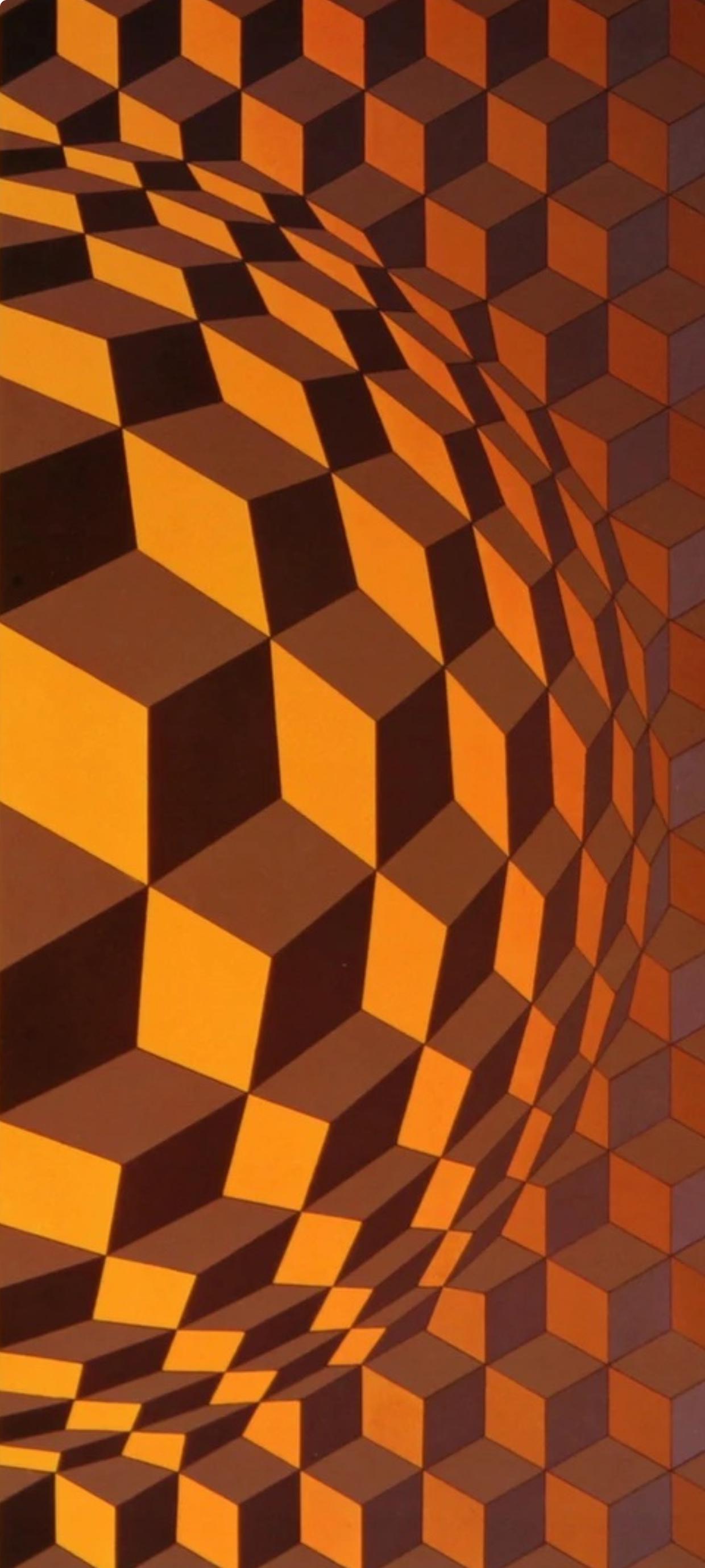 Victor Vasarely, Composition, Hexagone, Limited Edition Héliogravure