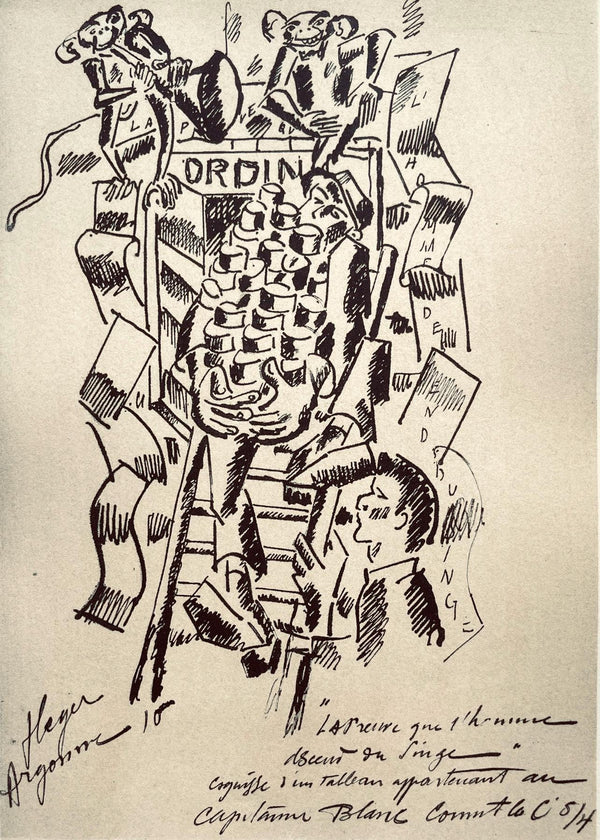 Fernand Léger, La Preuve Que l'Homme Descend Du Singe, Fernand Léger, Dessins de Guerre, Limited Edition Lithograph