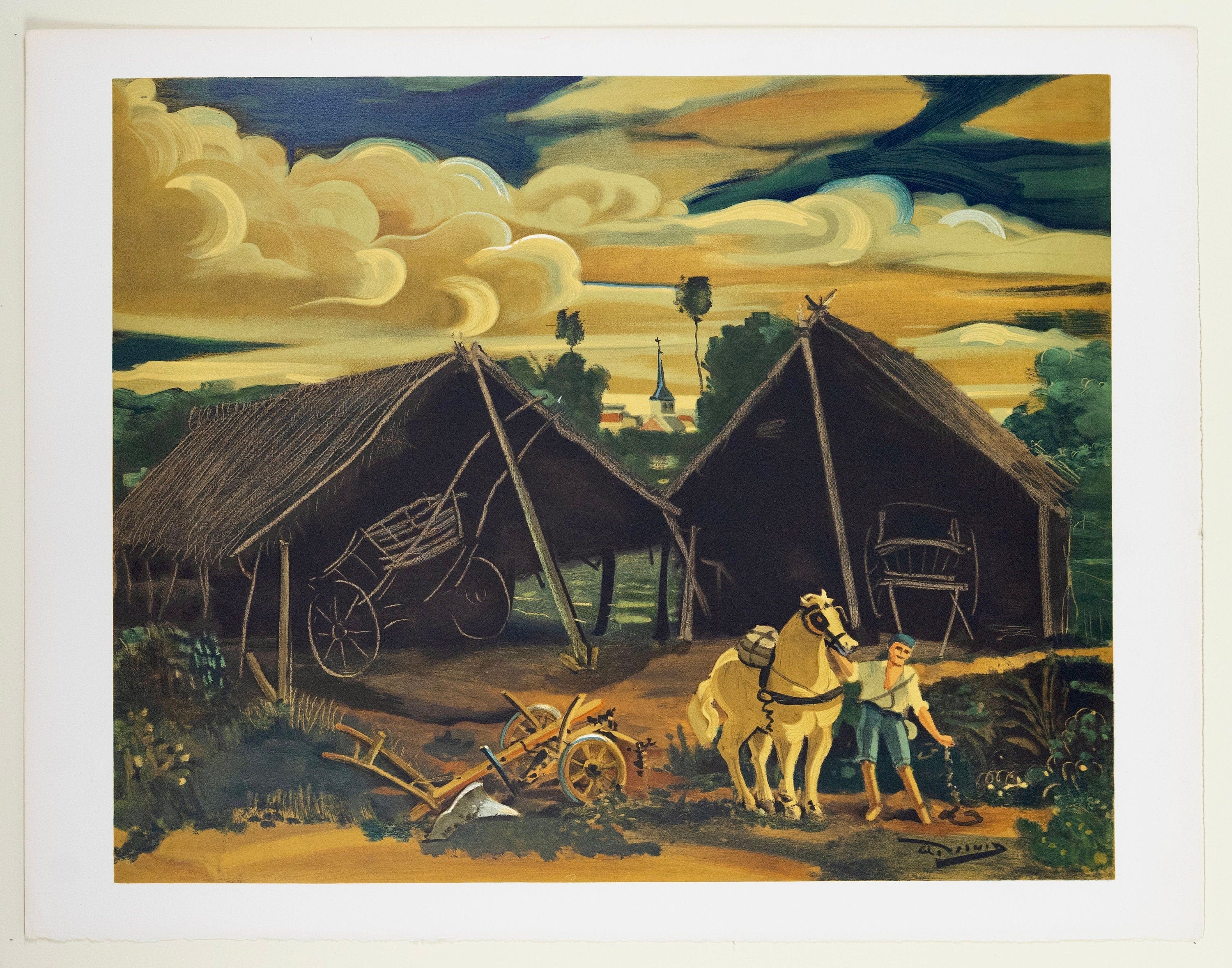 André Derain, Les deux hangars, André Derain, Collection Pierre Lévy, Limited Edition Lithograph