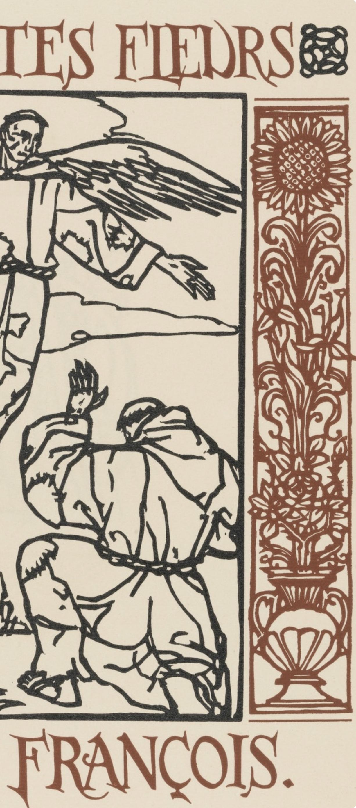 Émile Bernard, Composition (Morane, No. 100), Les Petites Fleurs de St. Françoise, Limited Edition Woodcut