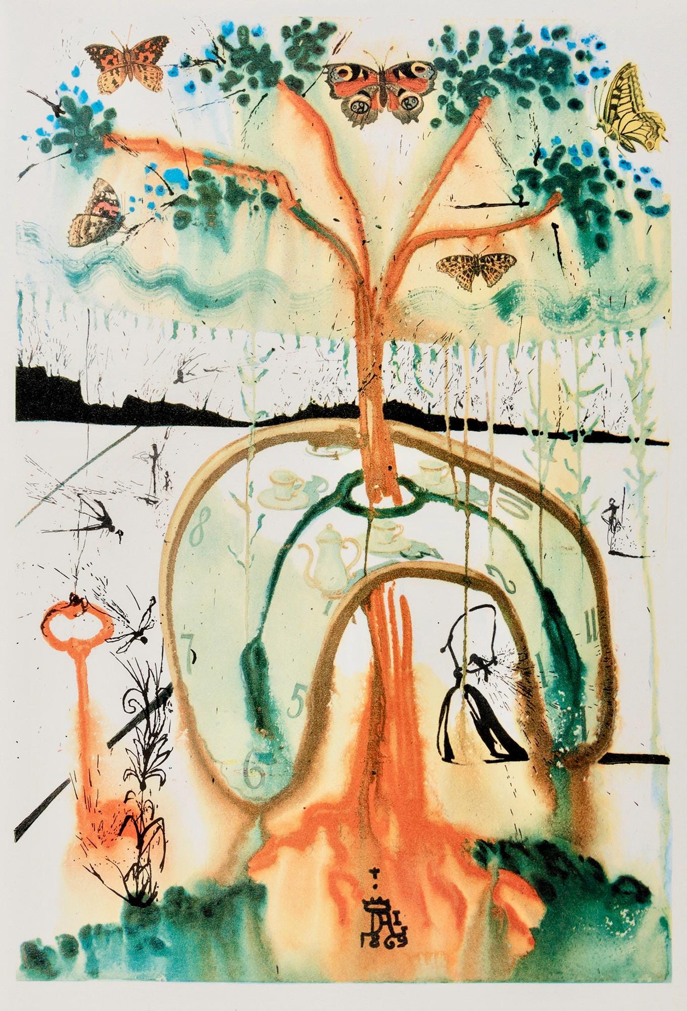 Salvador Dalí, Composition (Field 69-5, A-M), Alice's Adventures in Wonderland, Limited Edition Héliogravure