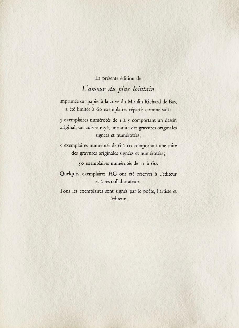 James Coignard, Composition, L'amour du plus lointain, Limited Edition Engraving