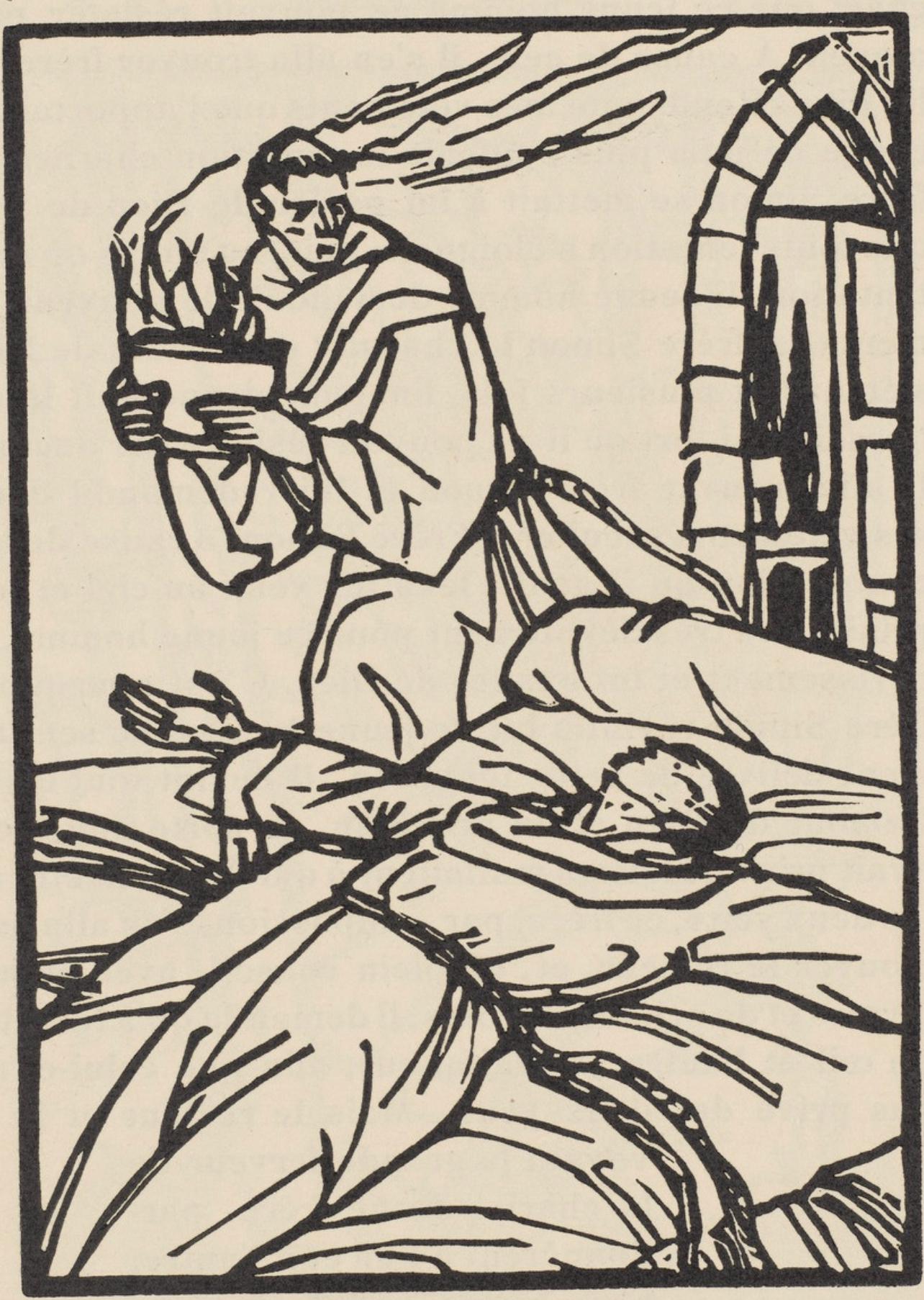 Émile Bernard, Composition (Morane, No. 100), Les Petites Fleurs de St. Françoise, Limited Edition Woodcut