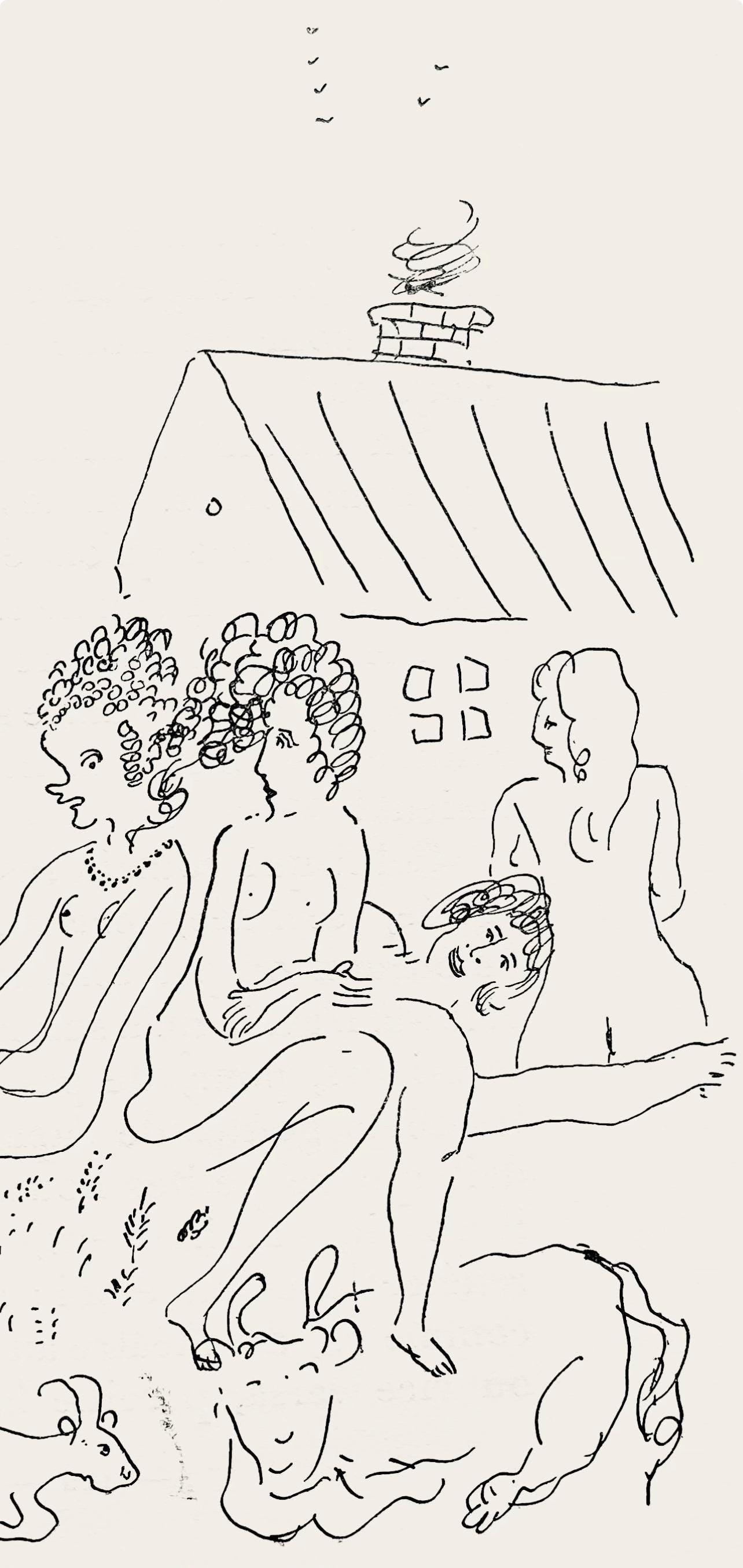 Marc Chagall, Composition, Suite Provinciale avec 92 dessins inédits de Marc Chagall, Limited Edition Lithograph