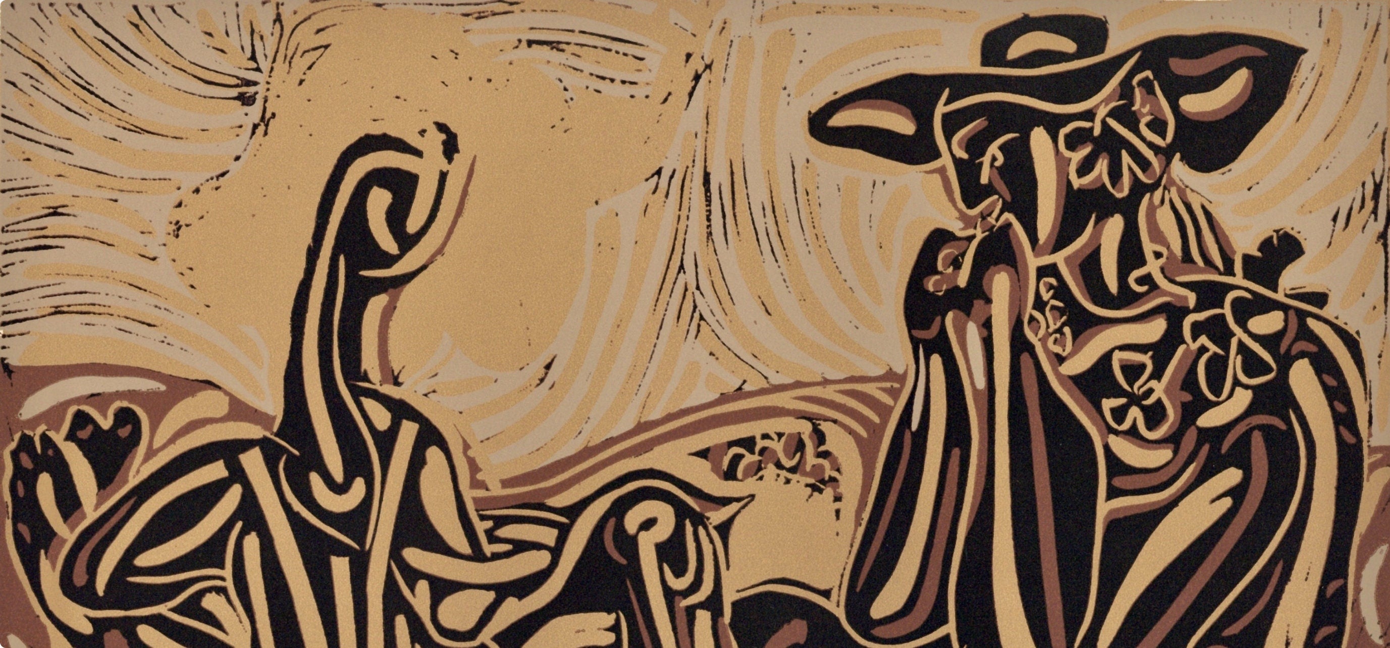 Pablo Picasso, Grape Gatherers (Orozco 214), Grabados al linóleo, Limited Edition Linocut