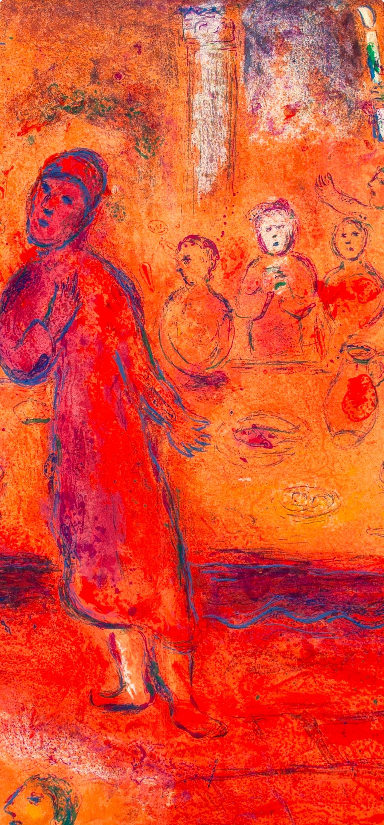 Marc Chagall, Mégaclès reconnait sa Fille pendant le Festin, Daphnis et Chloé, Limited Edition Héliogravure