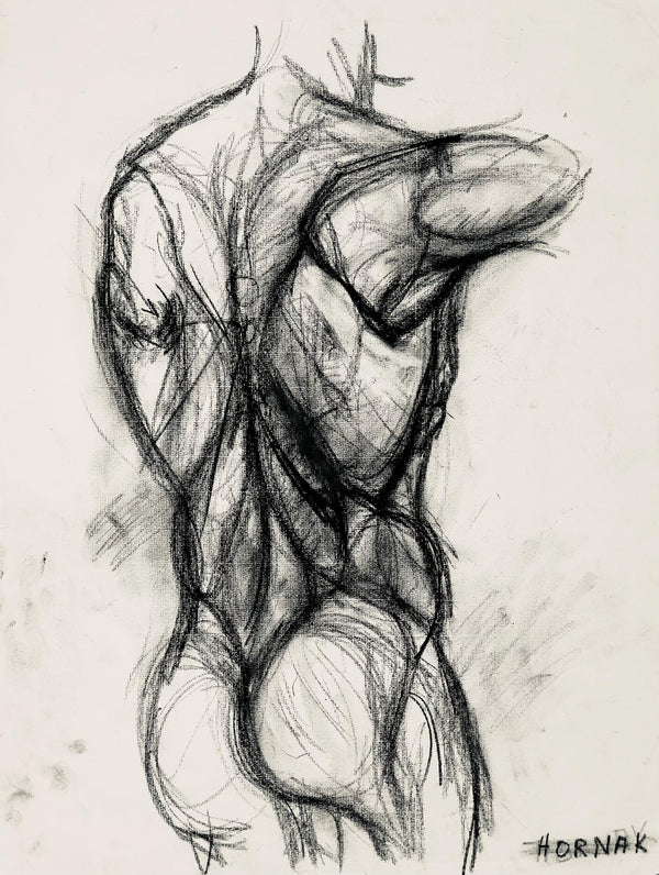 Ian Hornak, Renaissance Male Nude Figure Study, 1963, Original Drawing