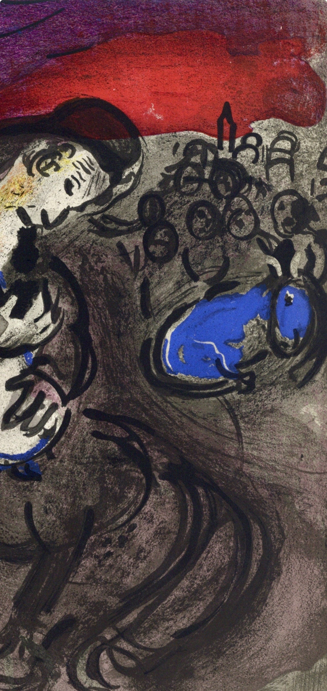 Marc Chagall, Lamentations of Jeremiah (Mourlot 117-46; Cramer 25), Drawings from the Bible, Verve: Revue, Limited Edition Lithograph