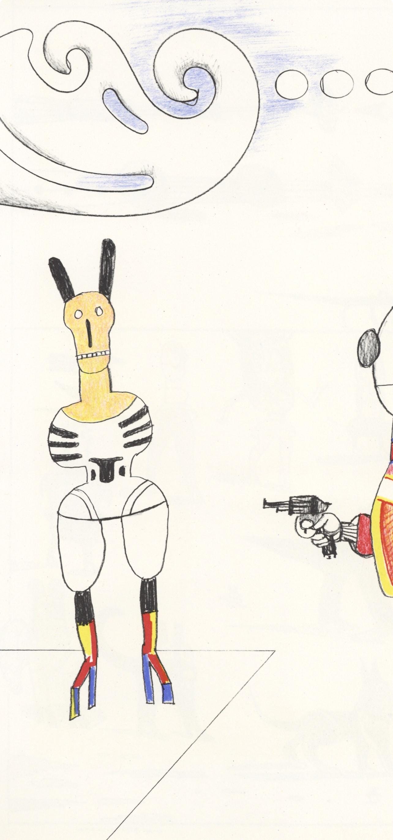 Saul Steinberg, Composition, Derrière le miroir, Limited Edition Lithograph