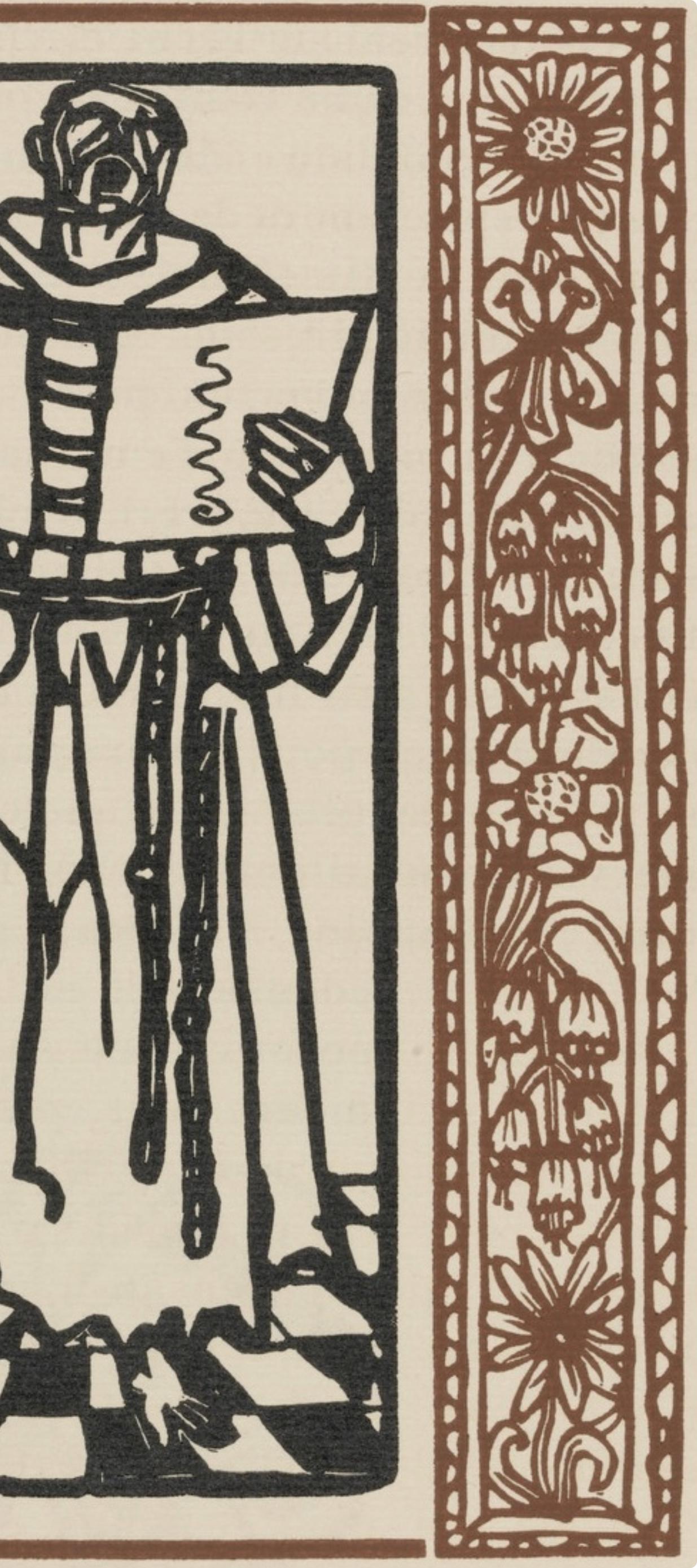 Émile Bernard, Composition (Morane, No. 100), Les Petites Fleurs de St. Françoise, Limited Edition Woodcut