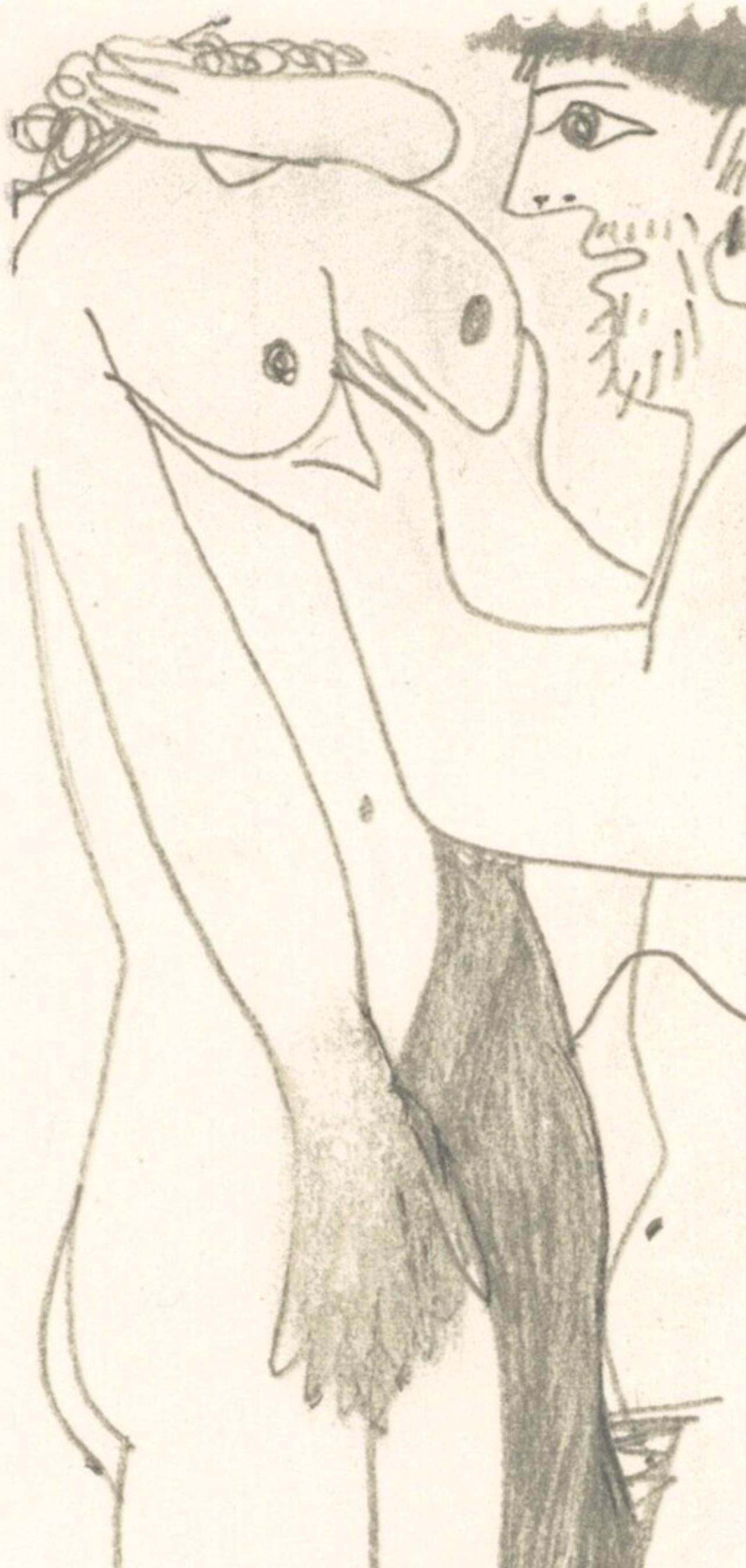 Pablo Picasso, Composition, Le Goût du Bonheur (Cramer 148; Bloch 2013), Limited Edition Mixed Media Lithograph