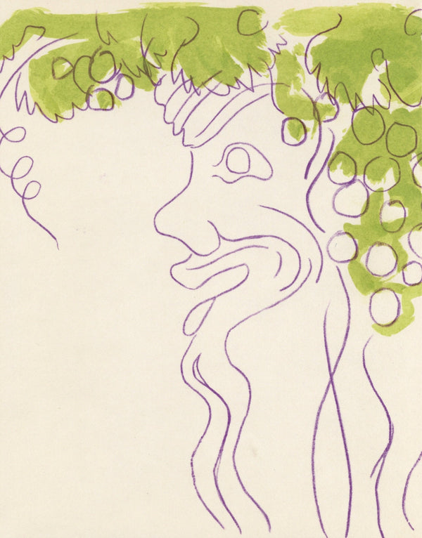 Jean Cocteau, Bacchante assise, Vins, Fleurs et Flammes, Limited Edition Lithograph