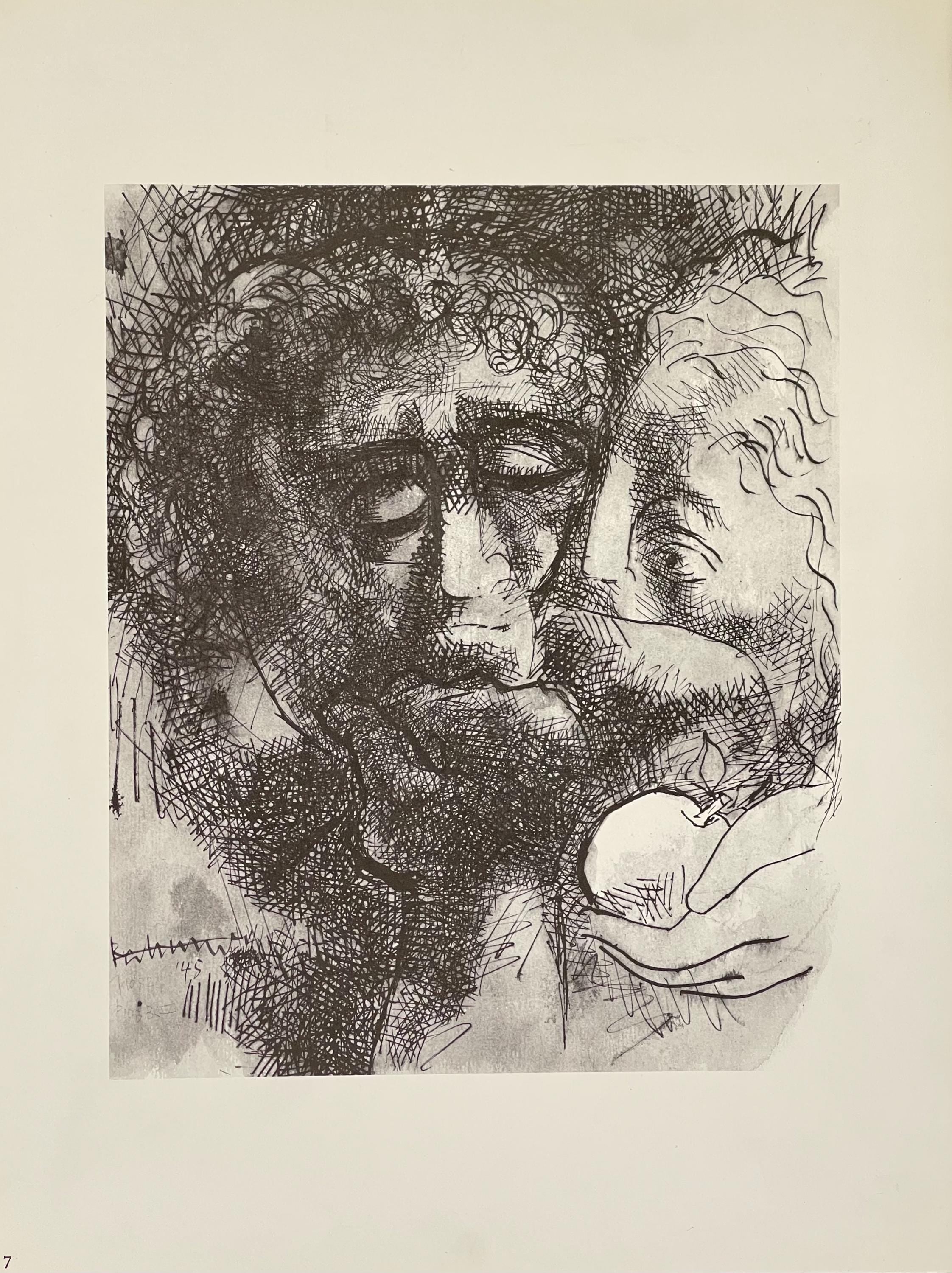 Abraham Rattner, Adam and Eve, Limited Edition Lithograph