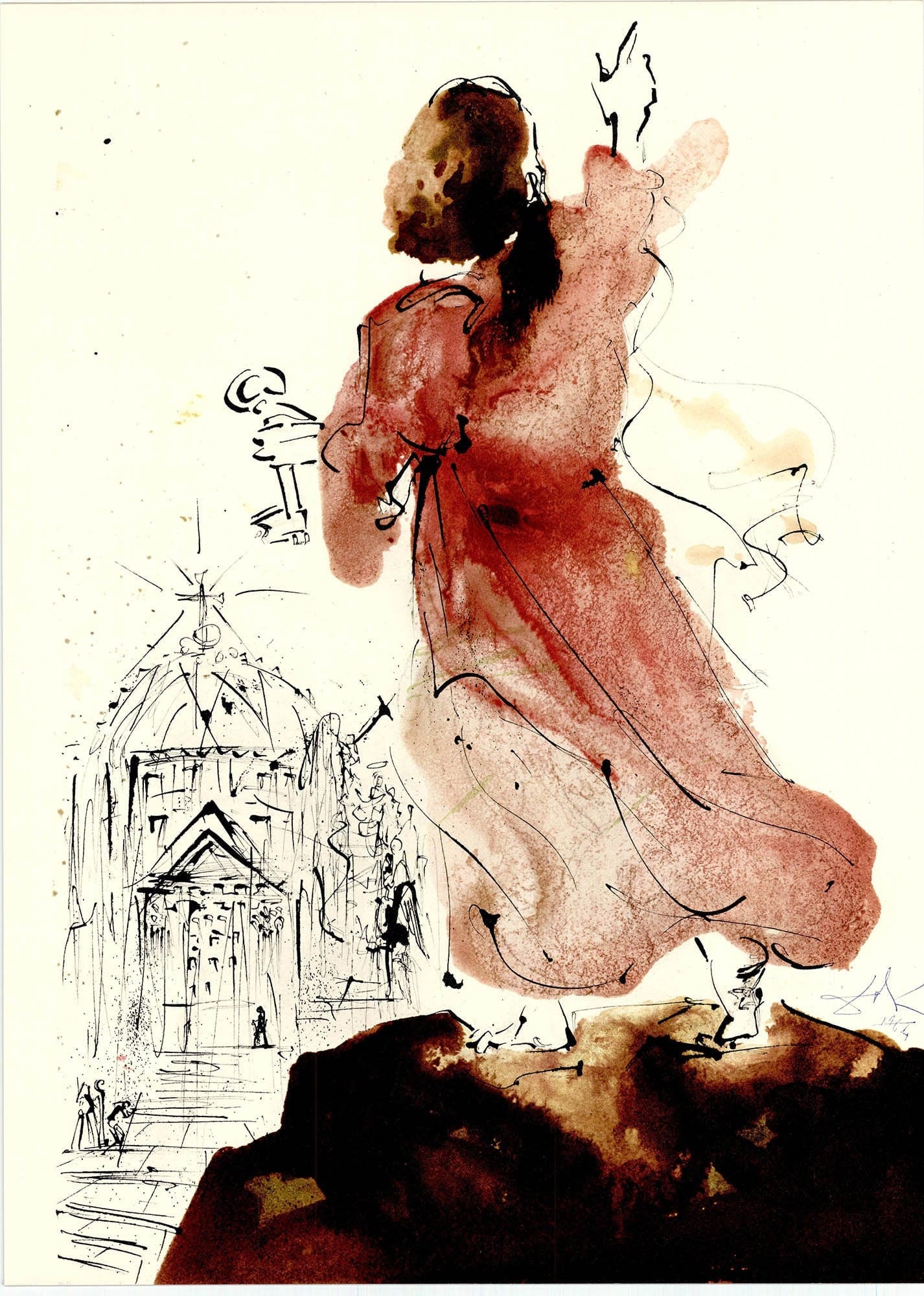 Salvador Dali, Composition (Michler/Löpsinger 1600; Field 69-3), Biblia Sacra, Limited Edition Lithograph