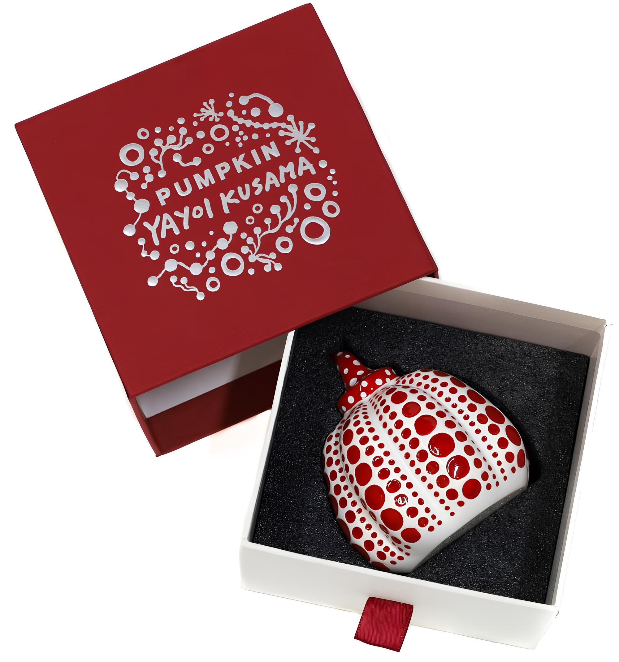 Yayoi Kusama 草間 彌生, Pumpkins, Yellow/Black, Red/White (Two Sculptures) Limited Edition Cast Resin Sculptures