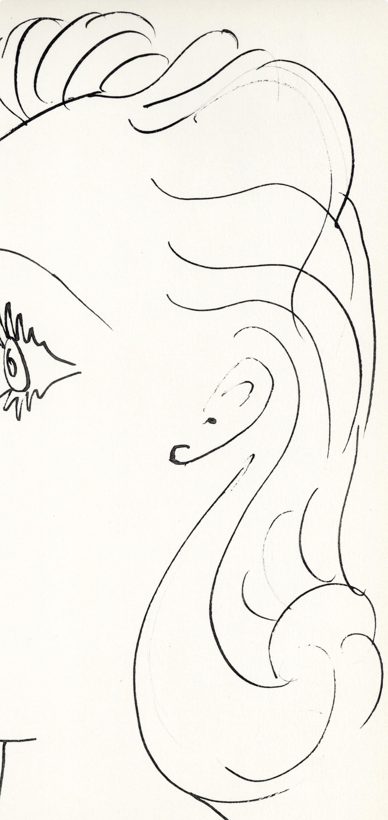 Pablo Picasso, Profil de jeune fille (Cramer No. 84), 40 dessins de Picasso en marge du Buffon, Limited Edition Lithograph