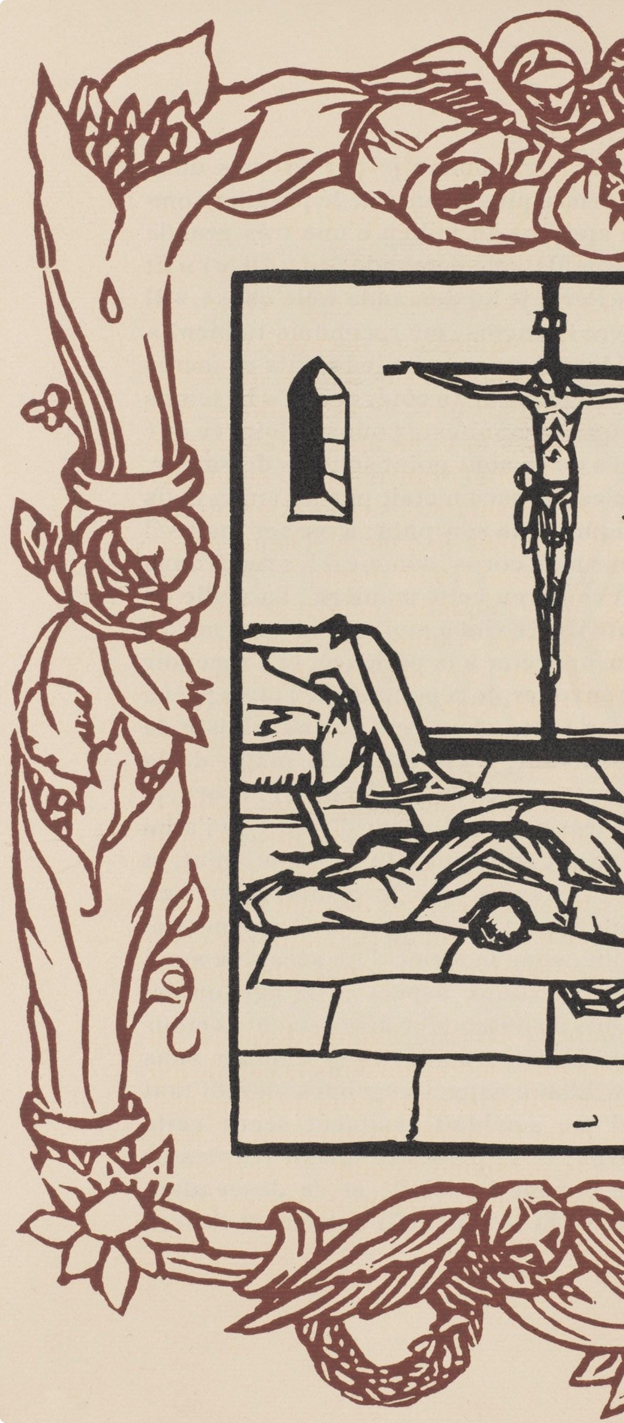 Émile Bernard, Composition (Morane, No. 100), Les Petites Fleurs de St. Françoise, Limited Edition Woodcut