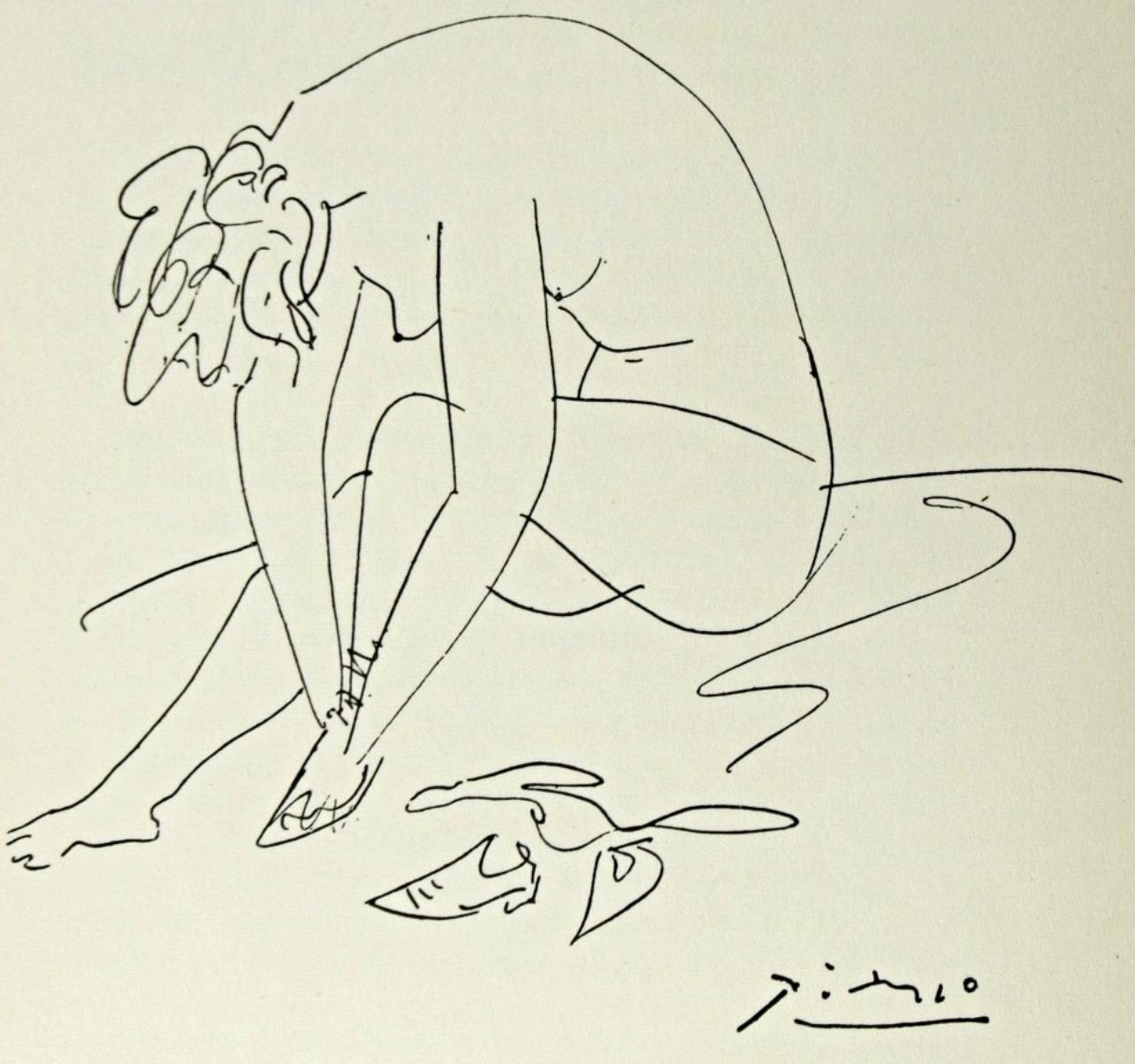 Pablo Picasso, Composition, Sous le Manteau de Feu, Limited Edition Lithograph
