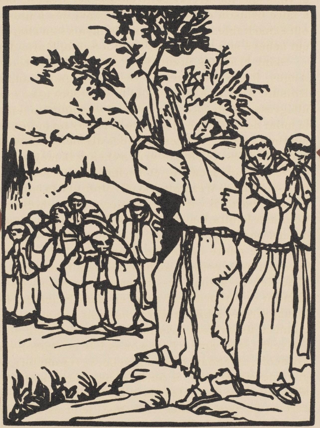 Émile Bernard, Composition (Morane, No. 100), Les Petites Fleurs de St. Françoise, Limited Edition Woodcut